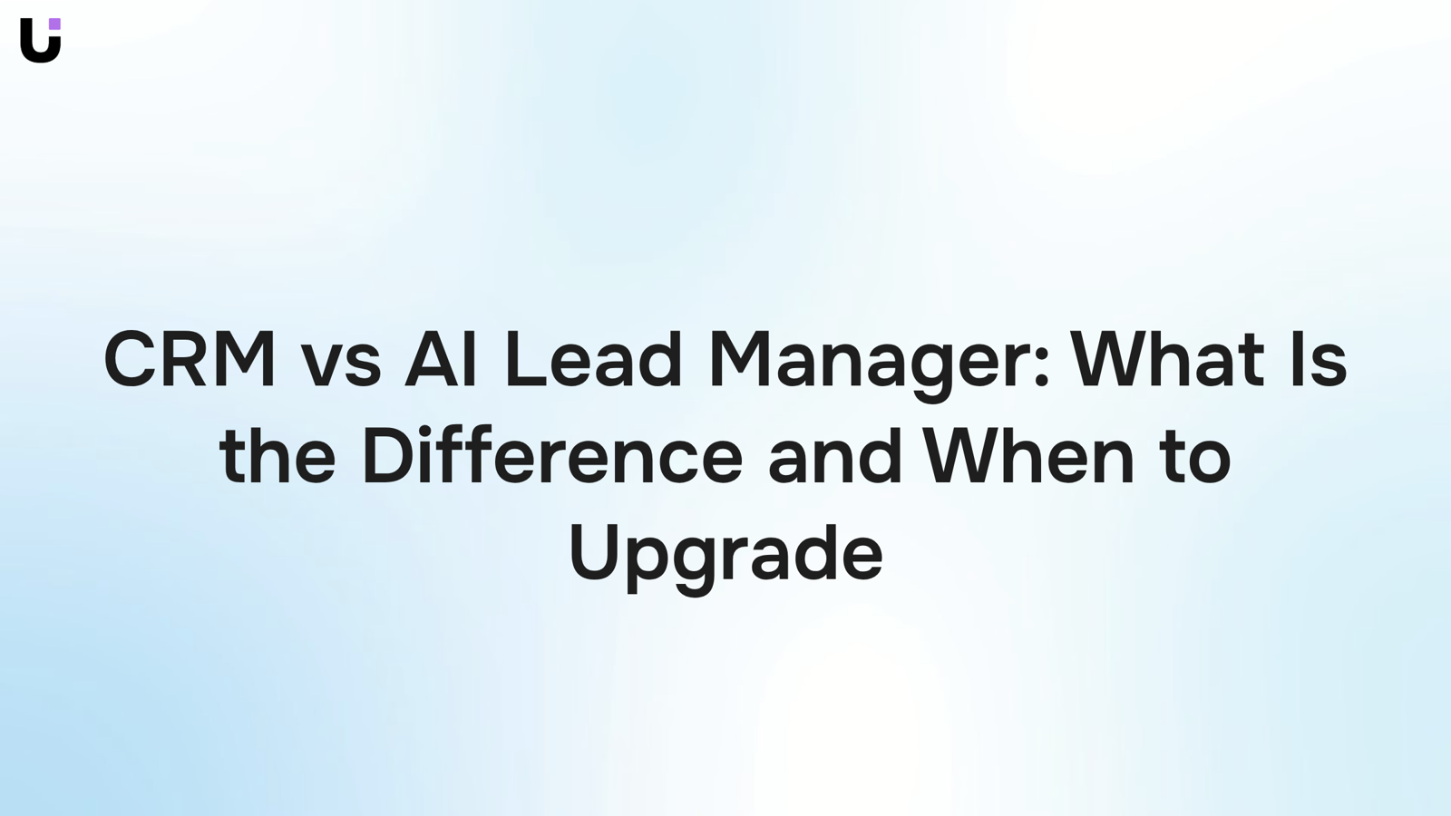 Split-screen comparison of traditional CRM interface and AI lead manager platform with growth arrow