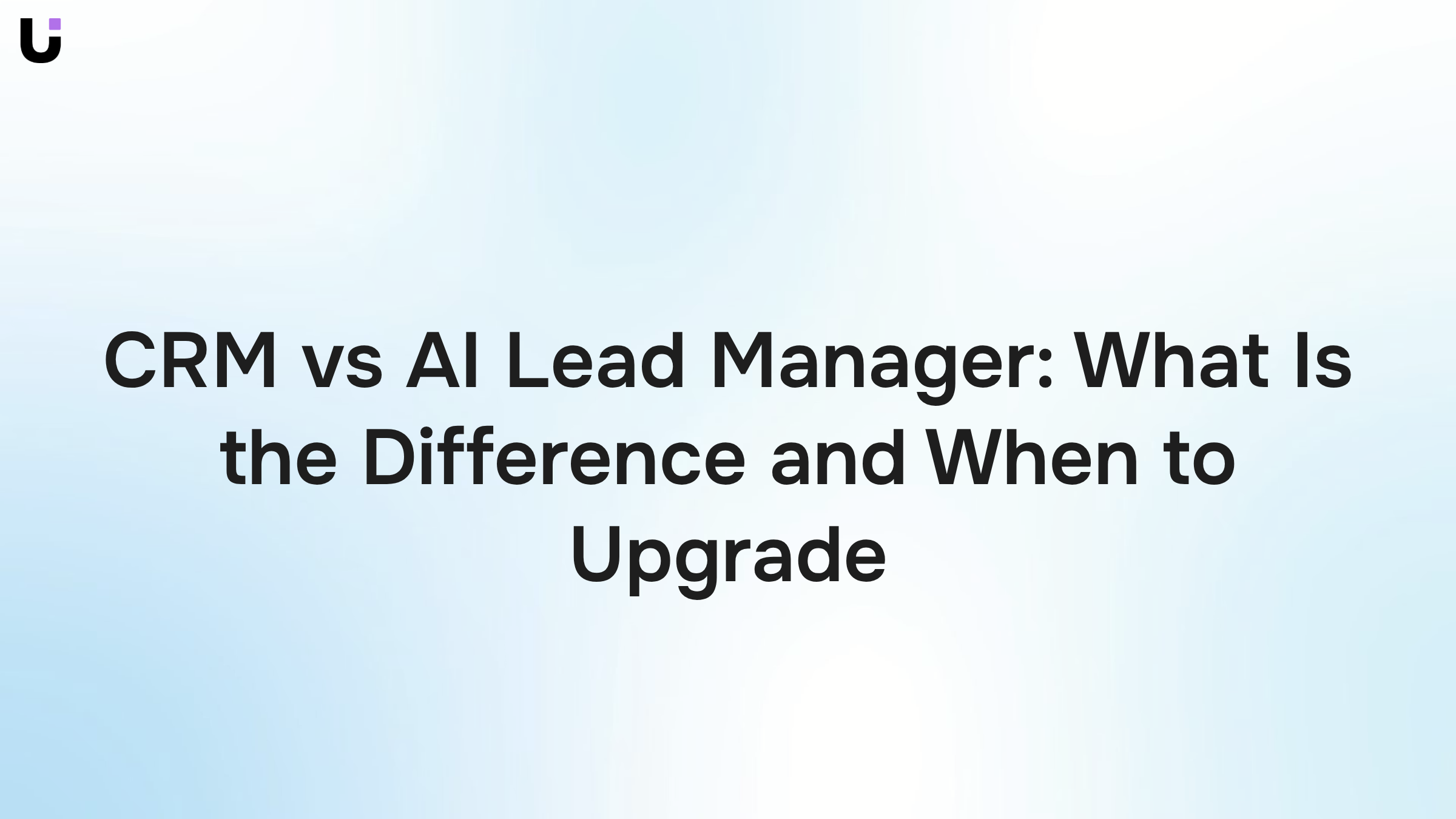 Split-screen comparison of traditional CRM interface and AI lead manager platform with growth arrow