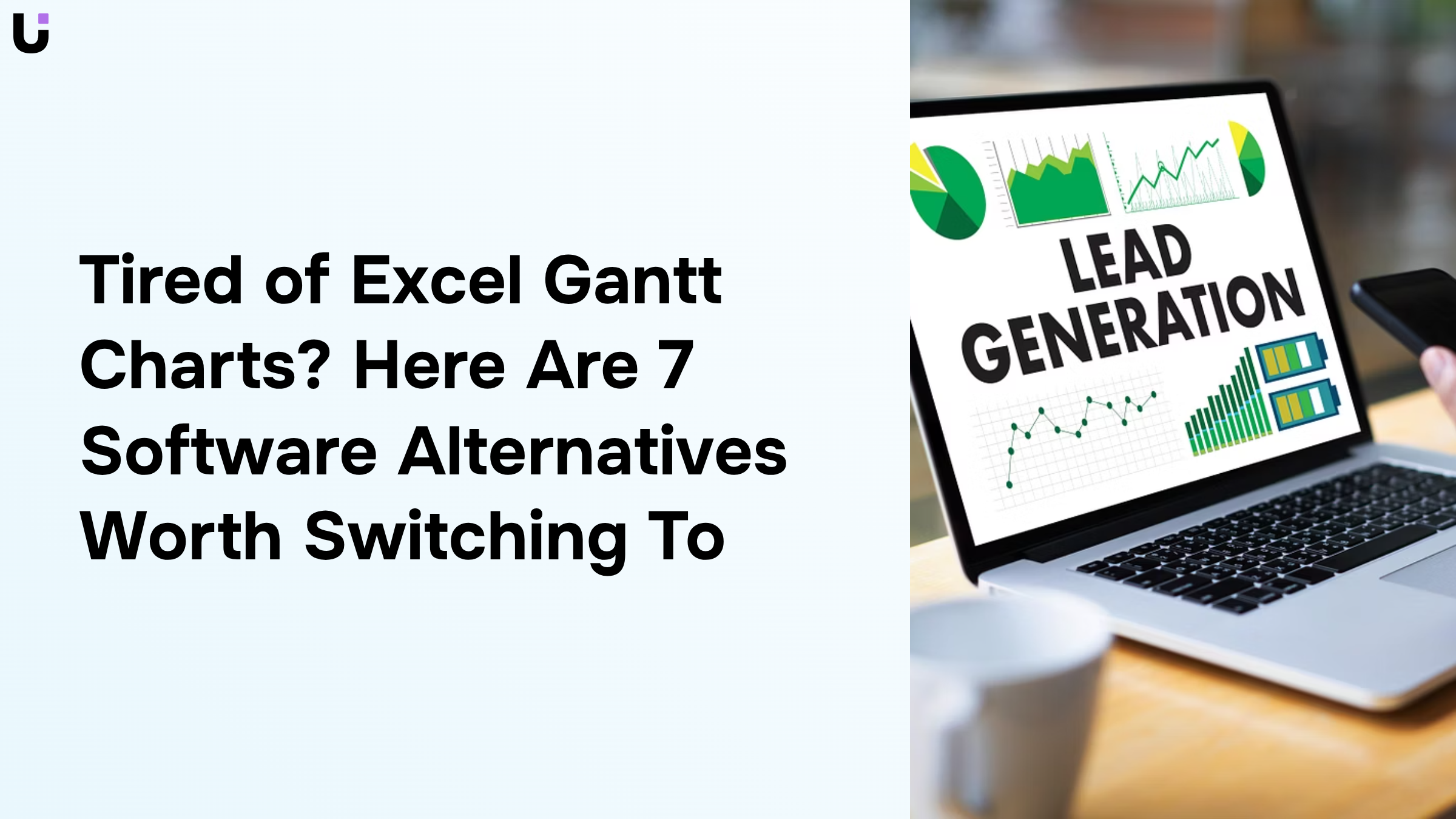 Modern project management software interface on laptop displaying organized timeline visualization as alternative to Excel Gantt charts