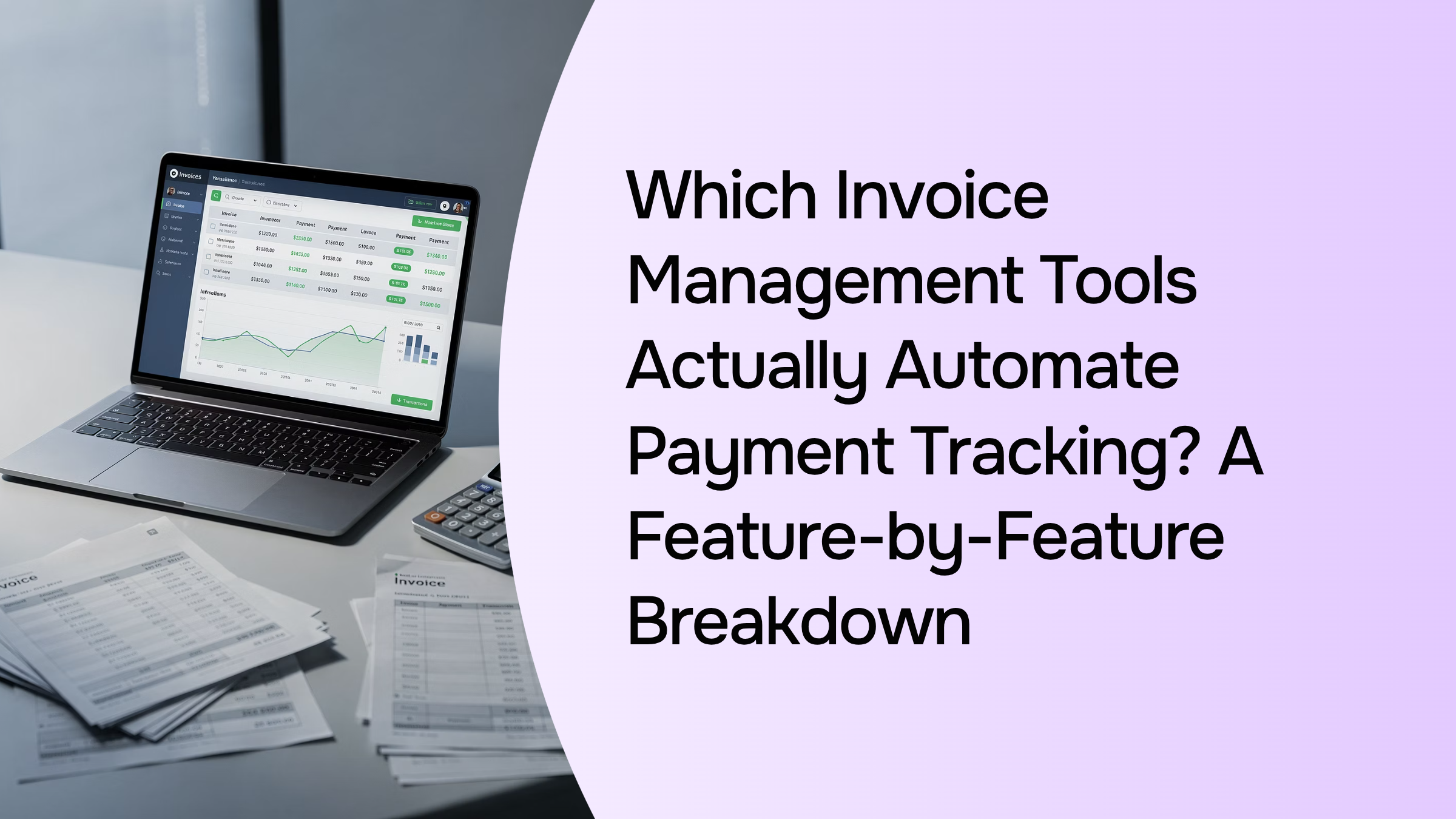 Digital invoice management dashboard with automated payment tracking metrics and synchronized workflow visualization