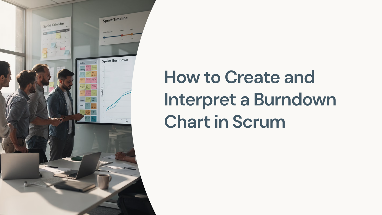 Professional 3D burndown chart visualization with navy blue descending line on gridded background