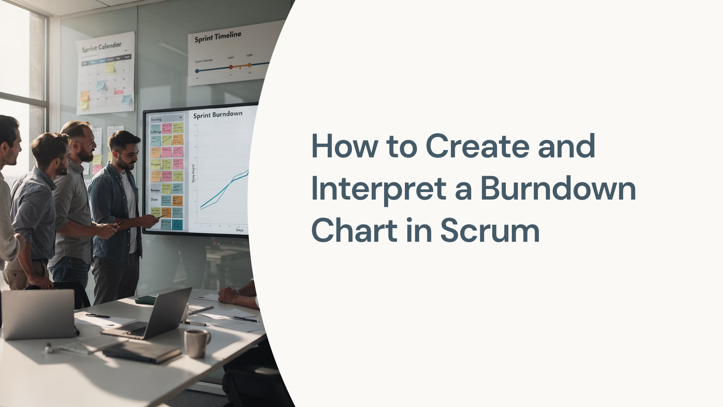 Professional 3D burndown chart visualization with navy blue descending line on gridded background