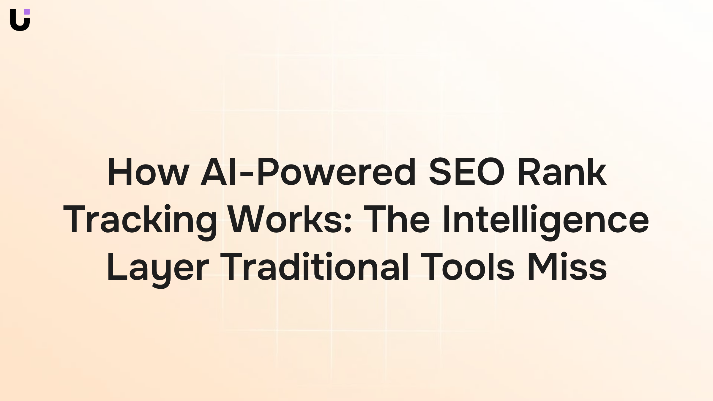 Abstract 3D dashboard visualization of AI-powered SEO rank tracking with trending graphs and neural network patterns
