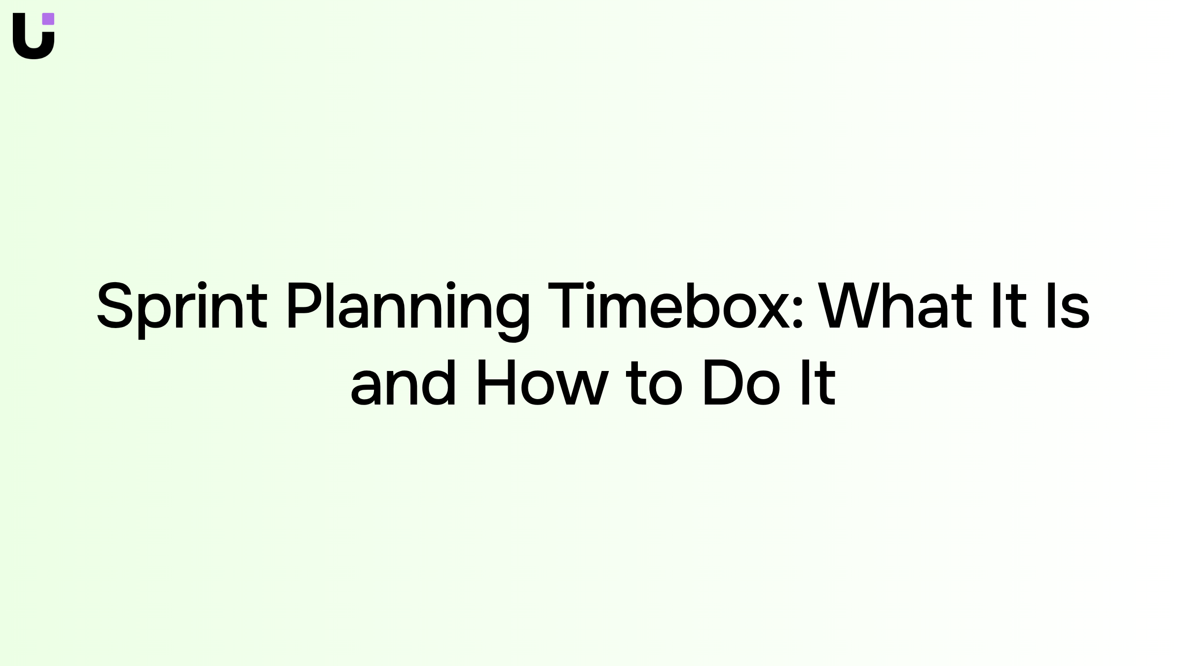 Sprint planning timebox concept: minimalist 3D timer with organized time blocks in professional blue and white