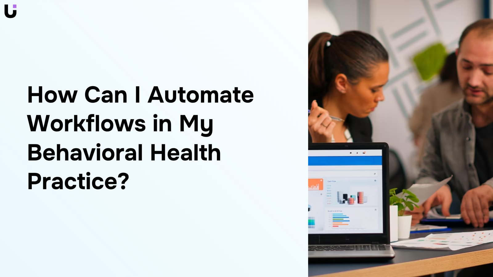 Modern healthcare workspace showing digital workflow automation dashboards on multiple screens in professional blue and gray tones