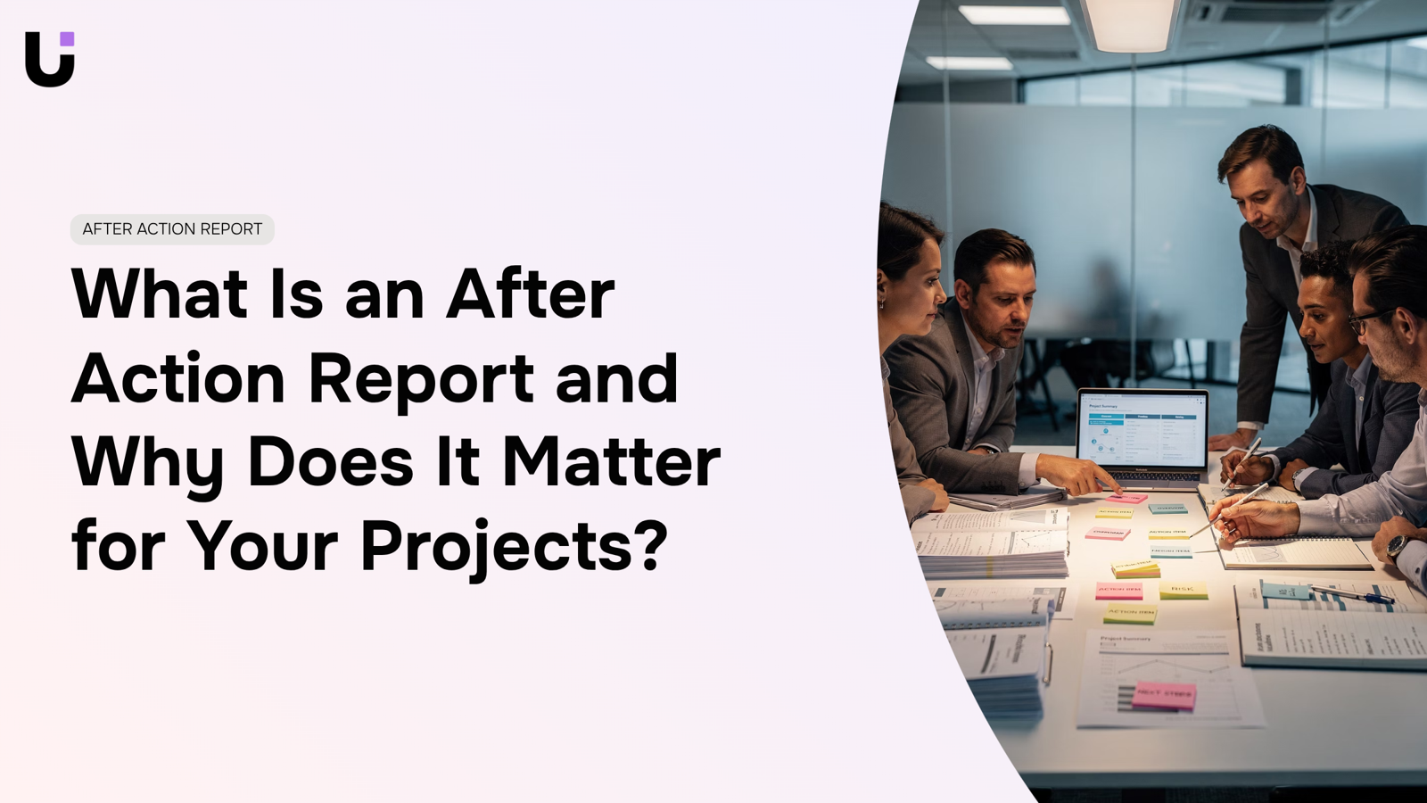 Professional workspace with organized notebook and analytics tablet representing after action report process