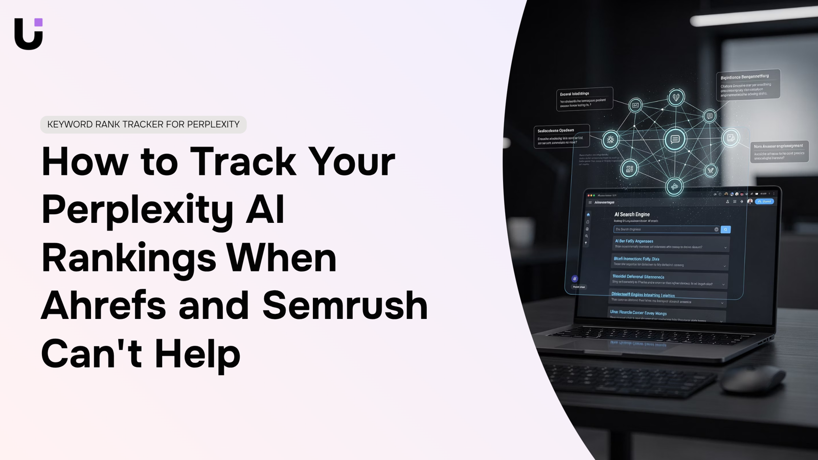 Digital analytics dashboard with trending graphs and AI-powered ranking metrics in professional blue and white
