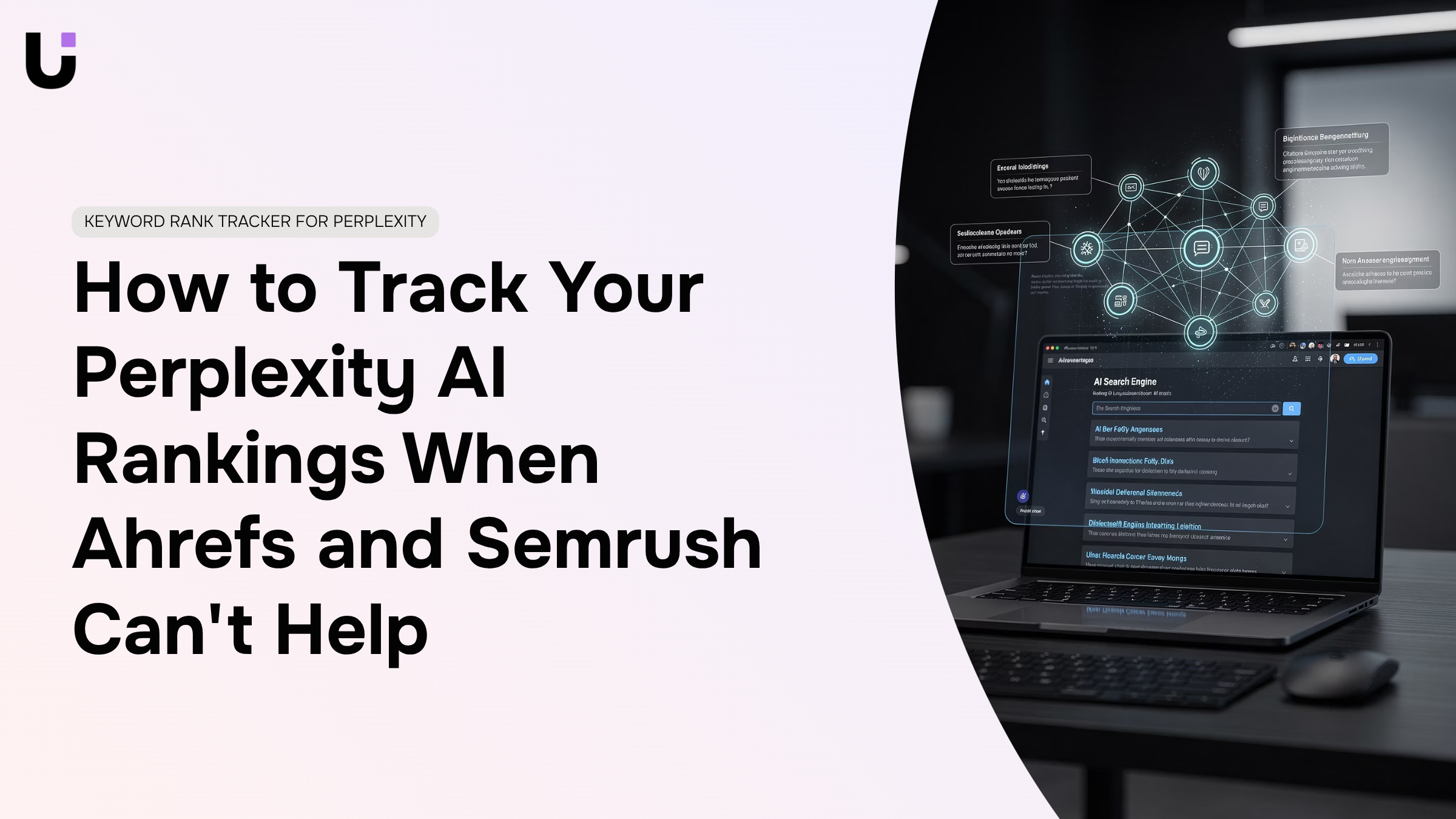 Digital analytics dashboard with trending graphs and AI-powered ranking metrics in professional blue and white
