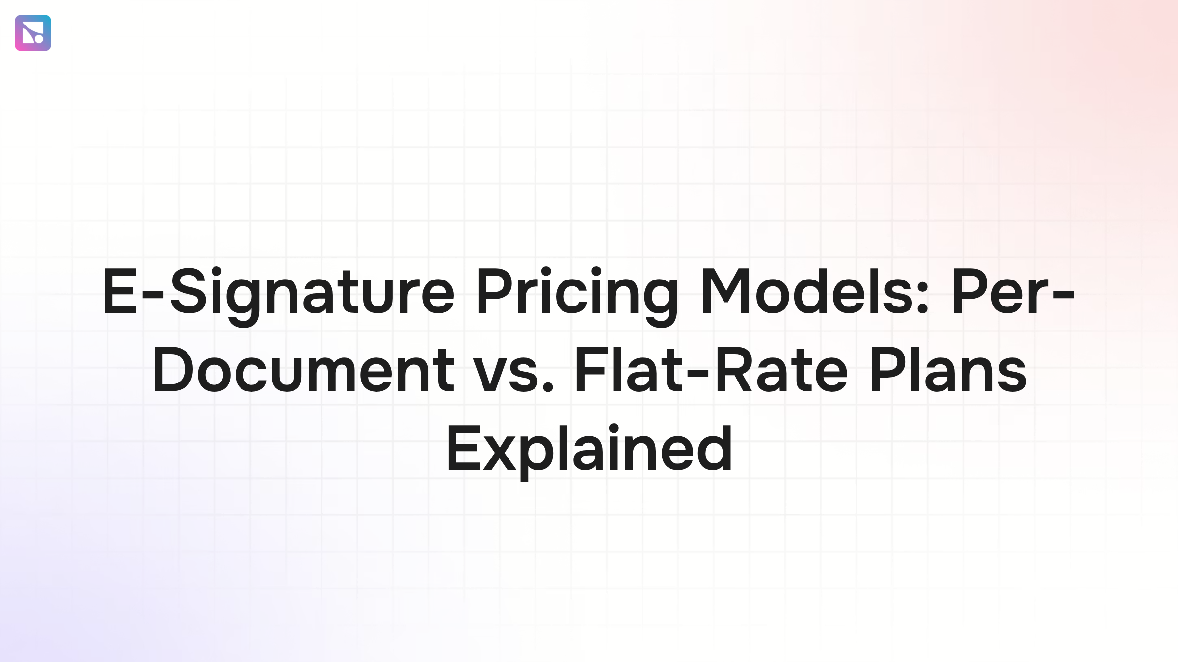 Balanced scale comparing document-based and flat-rate e-signature pricing models in modern corporate design