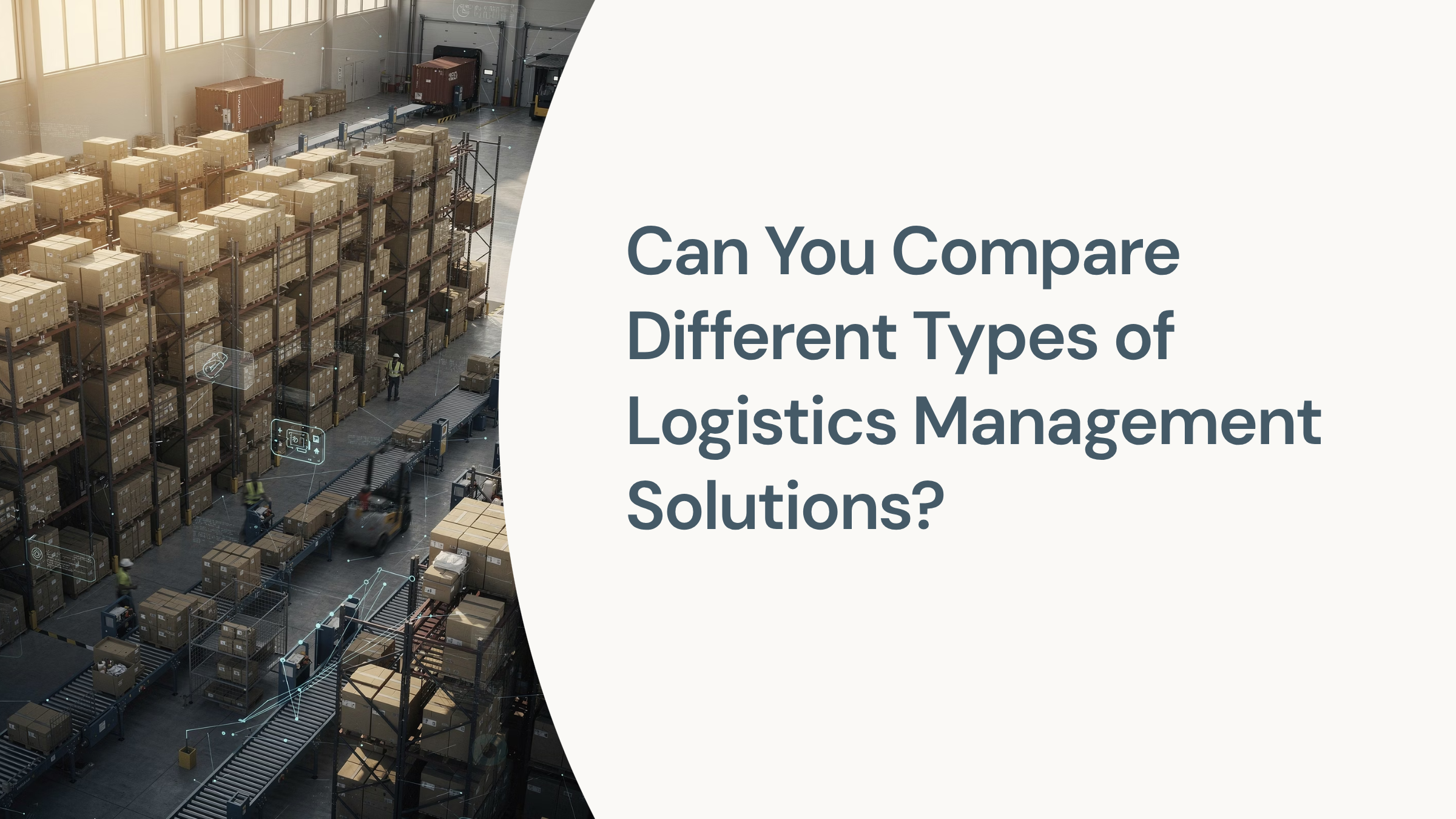 Modern logistics management control center with digital displays and organized warehouse infrastructure