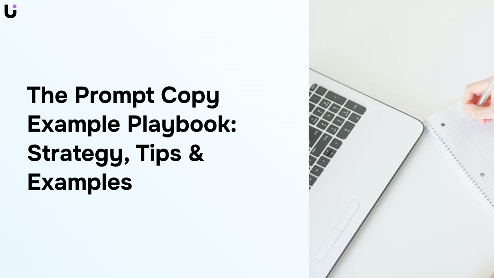 Professional workspace with laptop and strategy notes representing prompt copywriting methodology