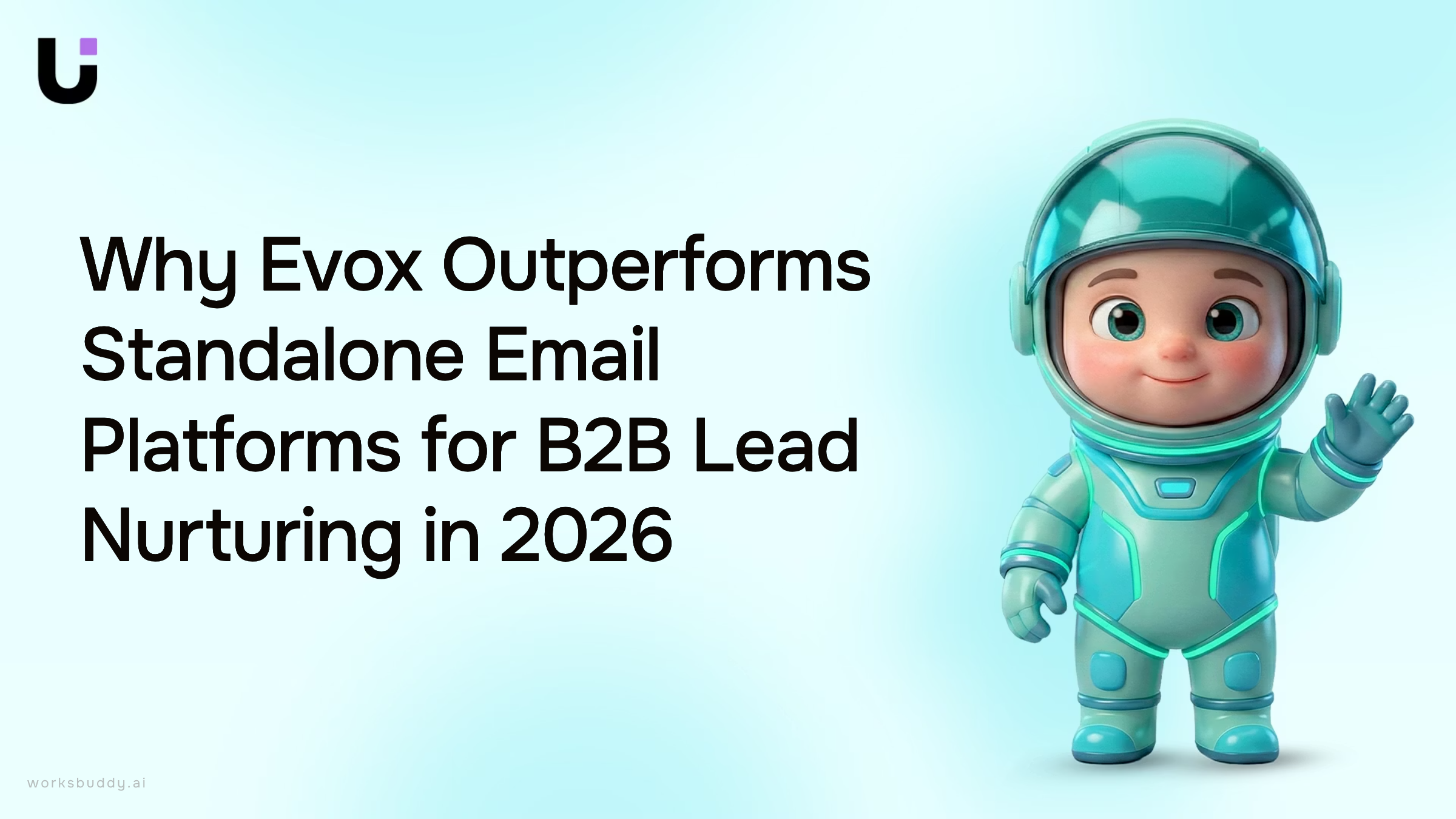 Abstract 3D dashboard visualization of B2B lead nurturing platform with interconnected data nodes and analytics metrics