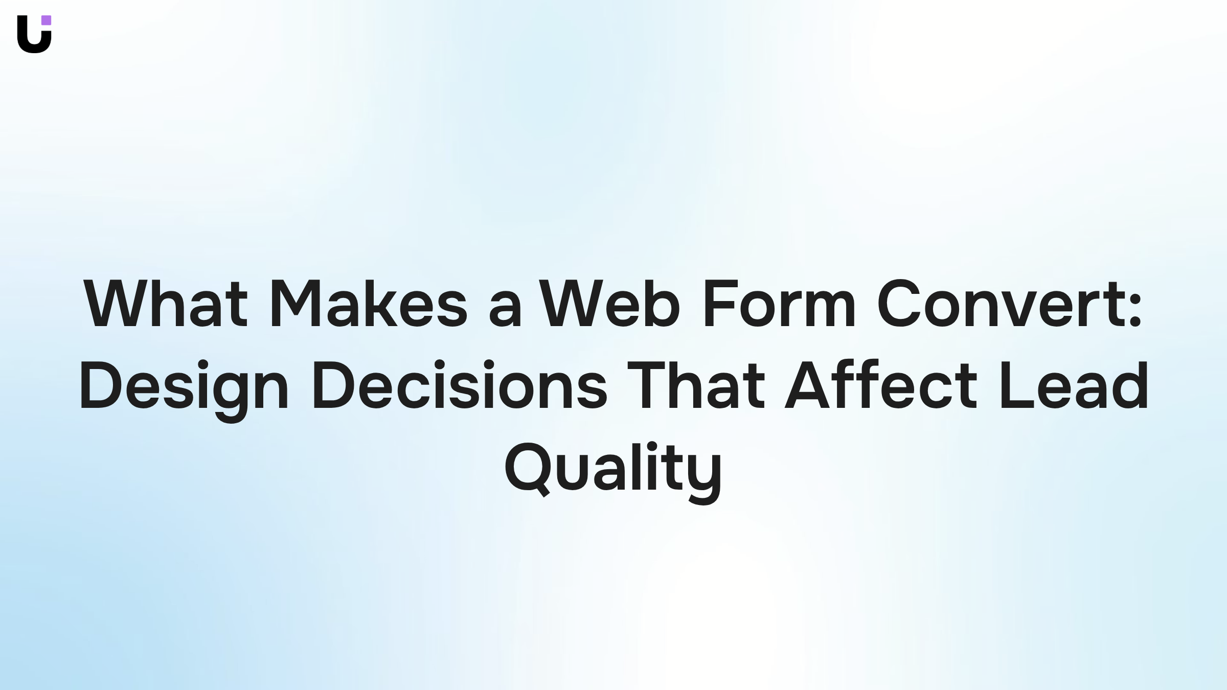 Modern web form on desktop monitor with blue accents, geometric data visualization, and clean professional design representing lead generation optimization