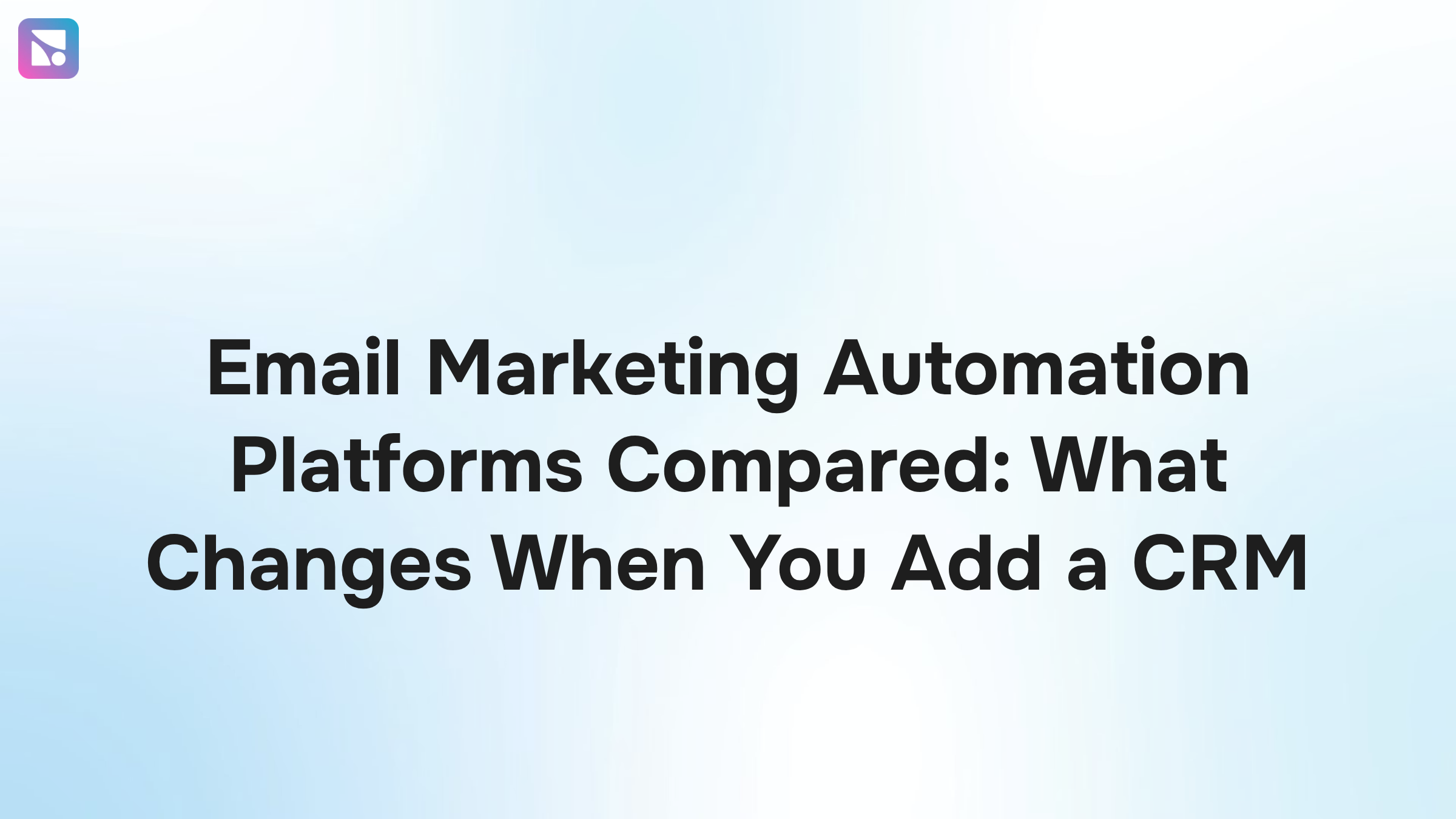 Modern digital workspace with laptop displaying email automation dashboard and interconnected CRM data visualization