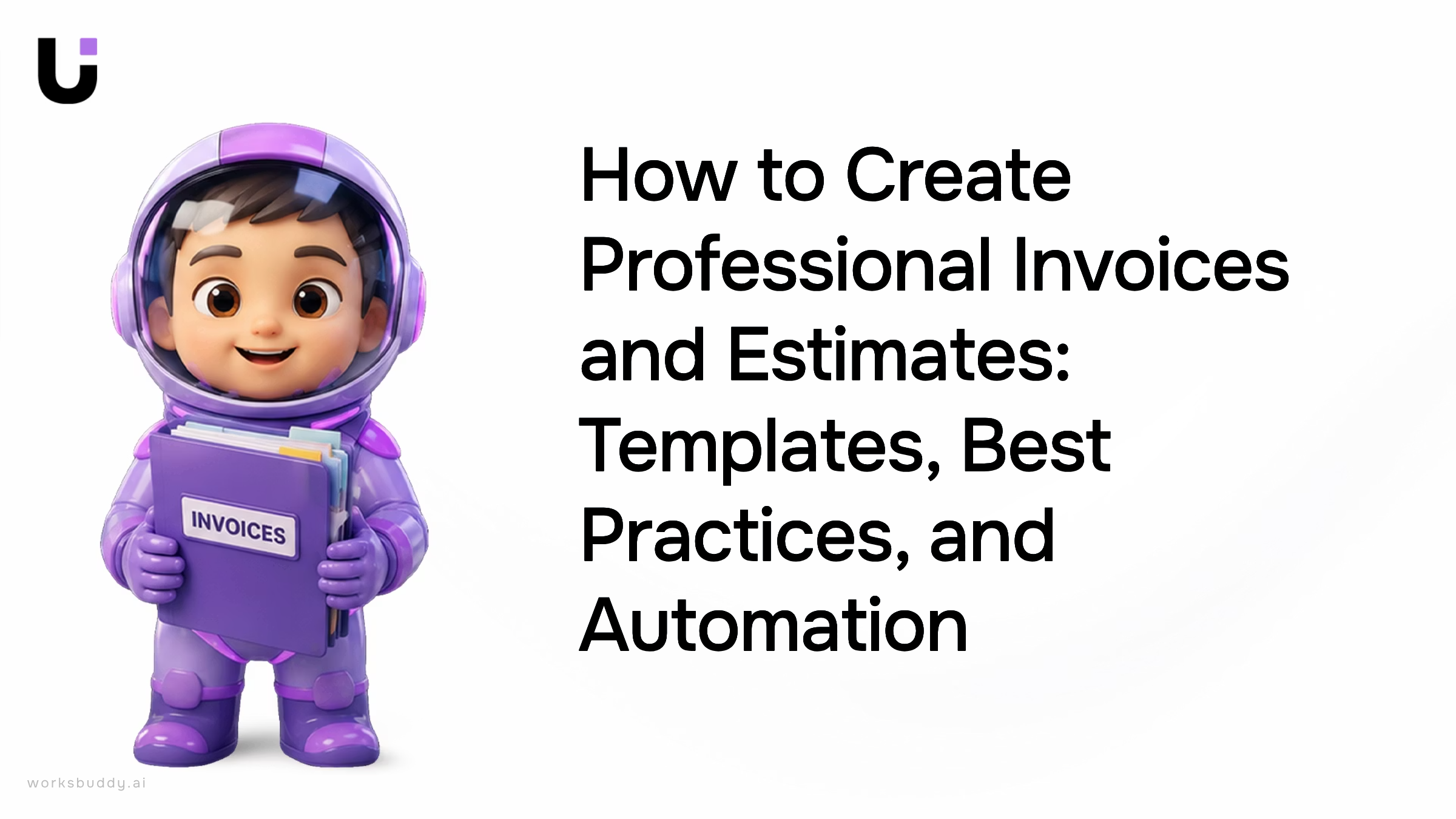 Professional invoice and estimates workspace with laptop, documents, and calculator in clean modern office setting