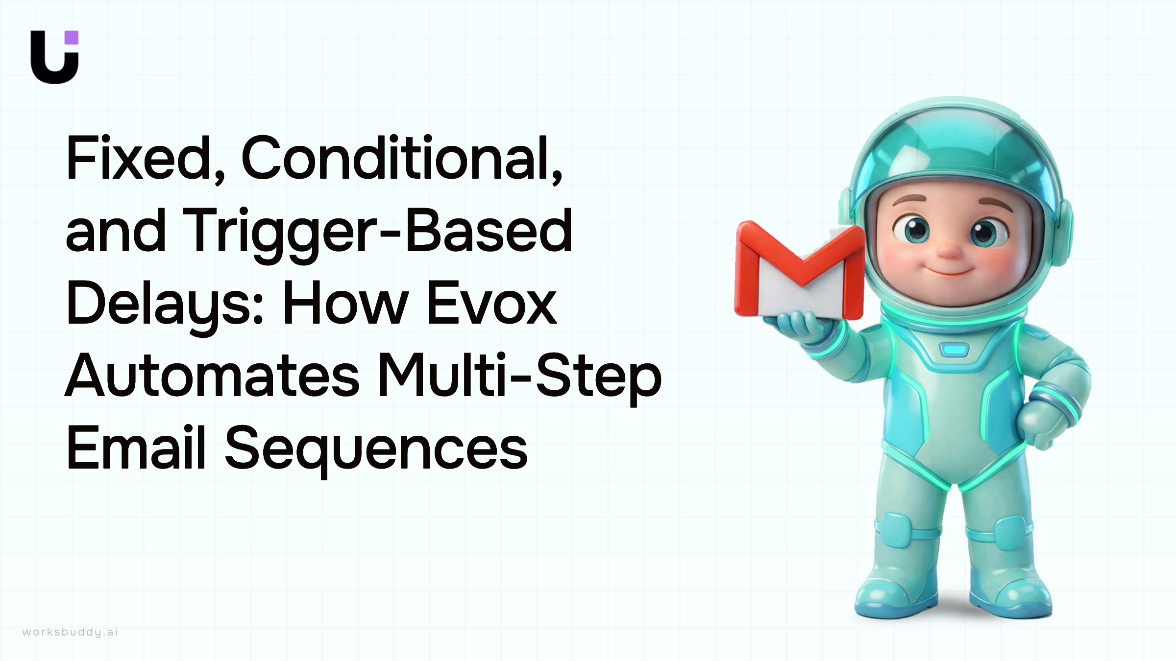 3D workflow diagram showing fixed, conditional, and trigger-based email automation nodes connected in a modern, professional design