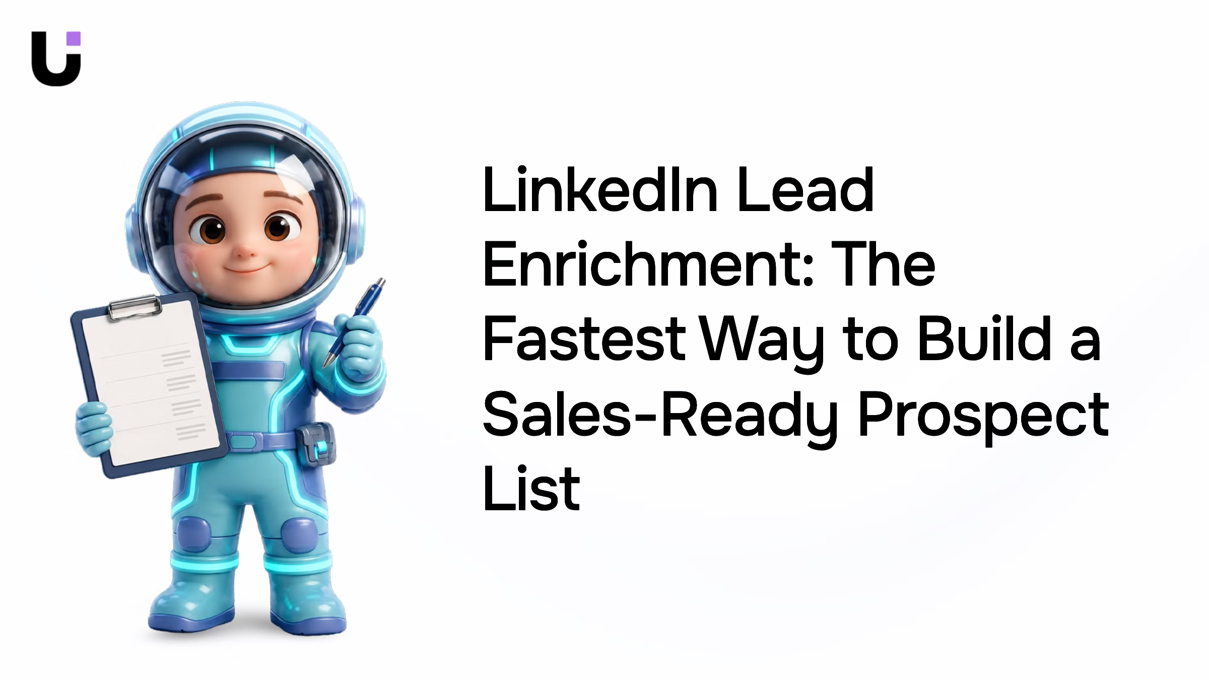 Modern 3D render of professional laptop displaying enriched LinkedIn prospect data dashboard with interconnected contact nodes and analytics interface