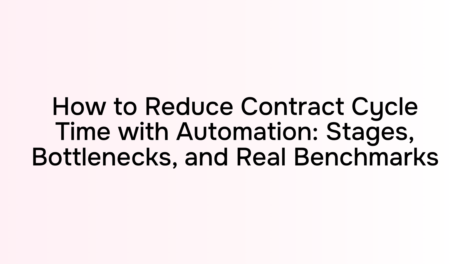 Automated contract workflow pipeline with interconnected process nodes flowing left to right, representing contract cycle time optimization