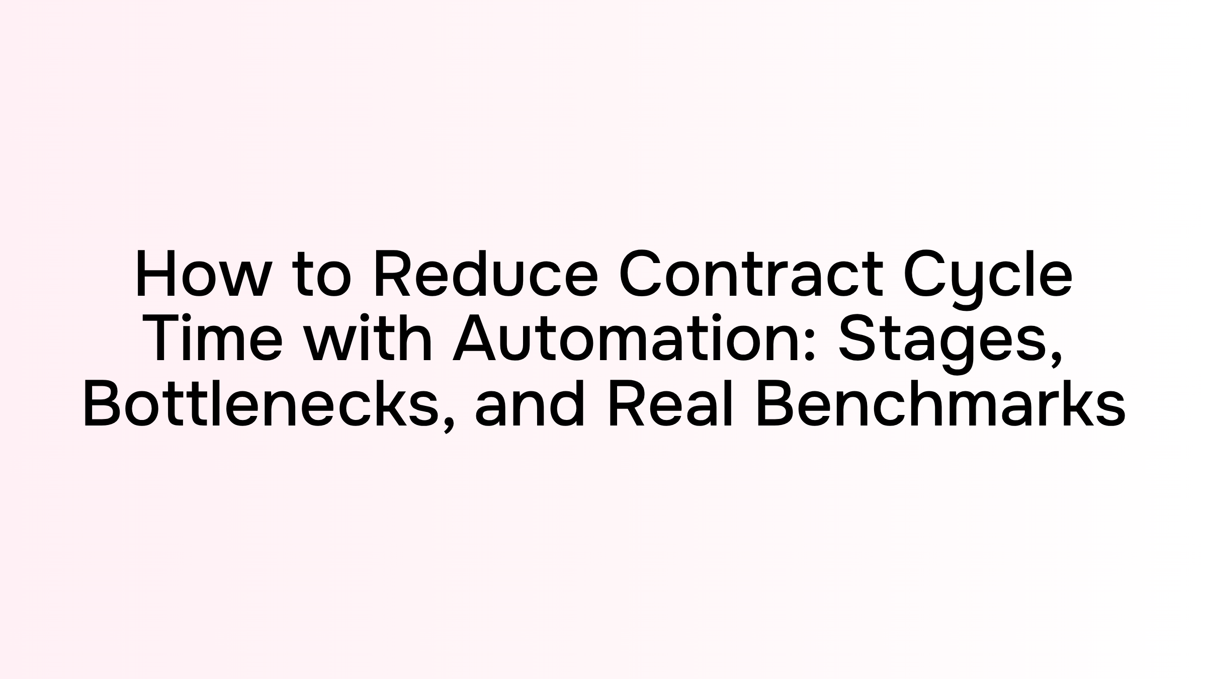 Automated contract workflow pipeline with interconnected process nodes flowing left to right, representing contract cycle time optimization