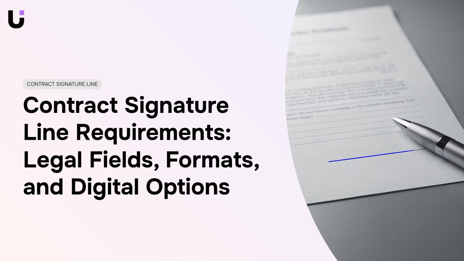 Professional contract signature line with pen and legal document in modern corporate setting