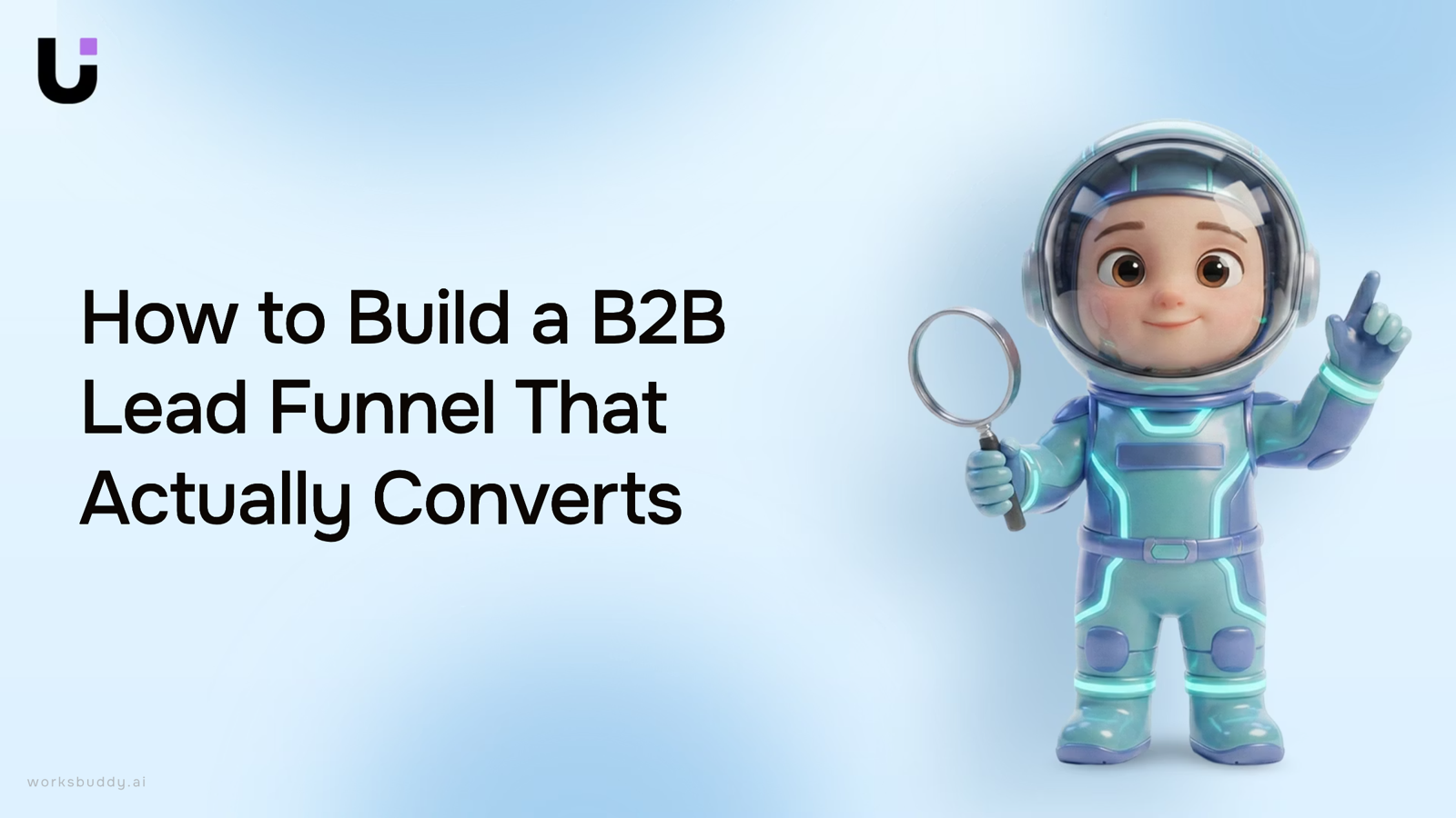 Modern 3D funnel diagram with layered conversion stages in navy and slate gray, representing B2B lead funnel strategy