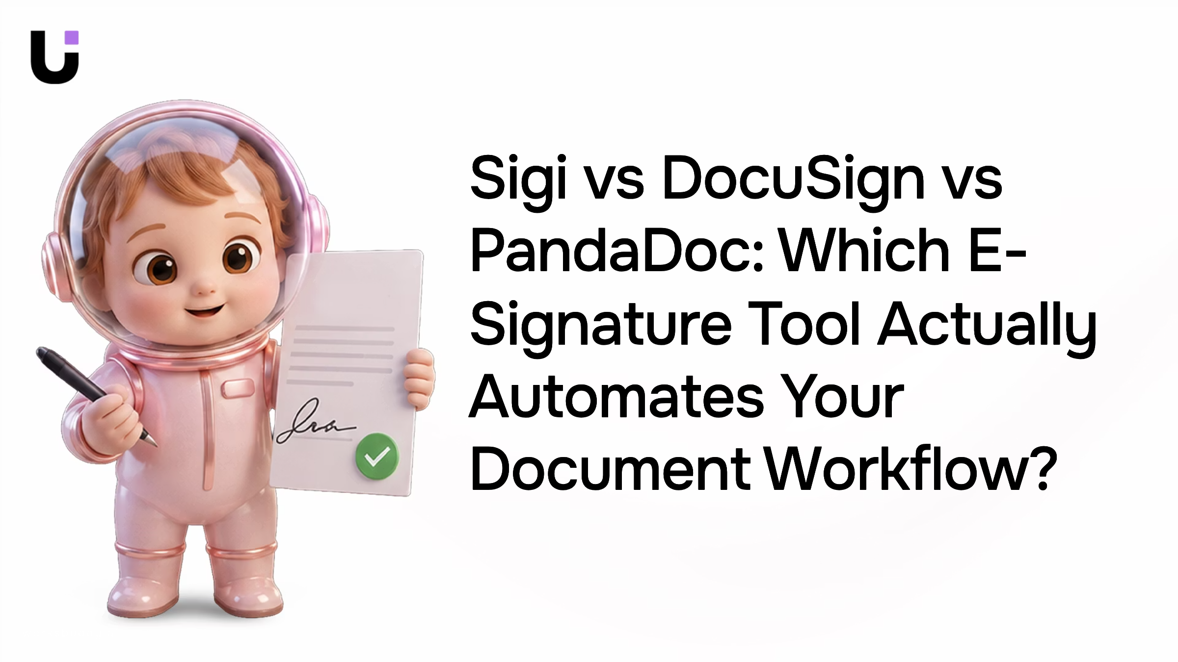 Three digital document interfaces representing e-signature automation workflow comparison