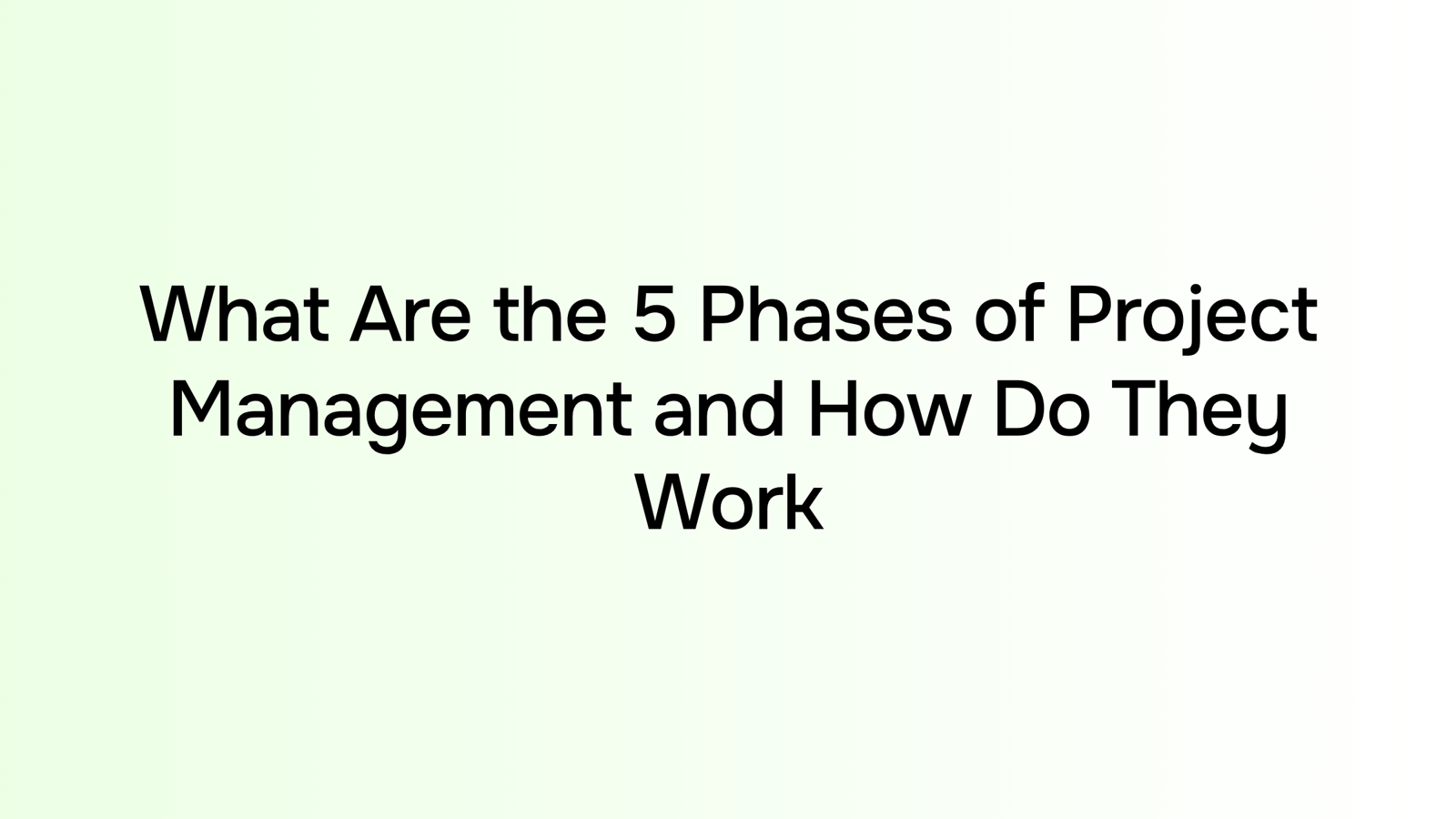 Five phases of project management represented as connected geometric shapes in professional blue and white, illustrating workflow progression