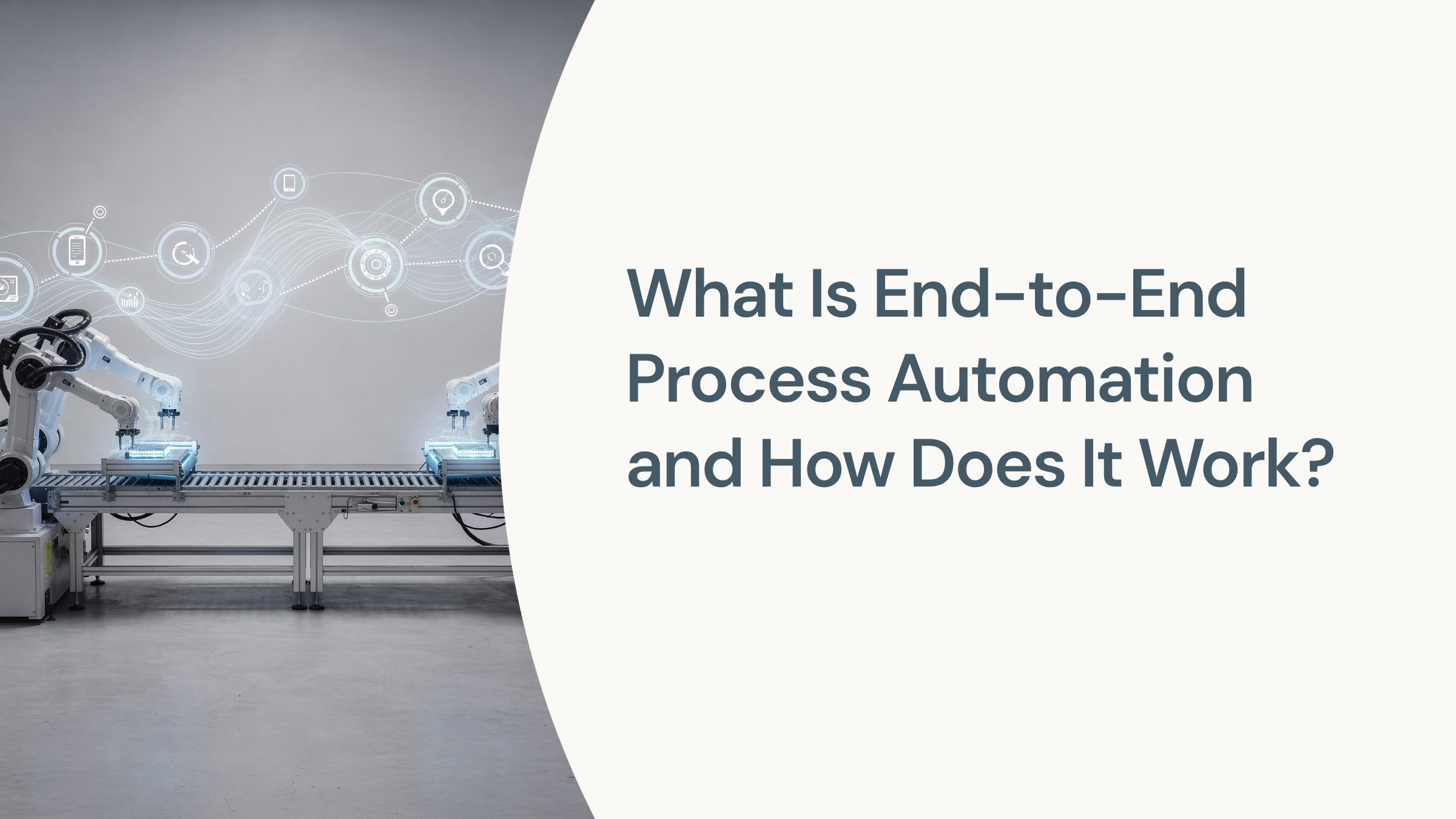 Digital gears and data streams flowing through interconnected automation pathways in blue and silver