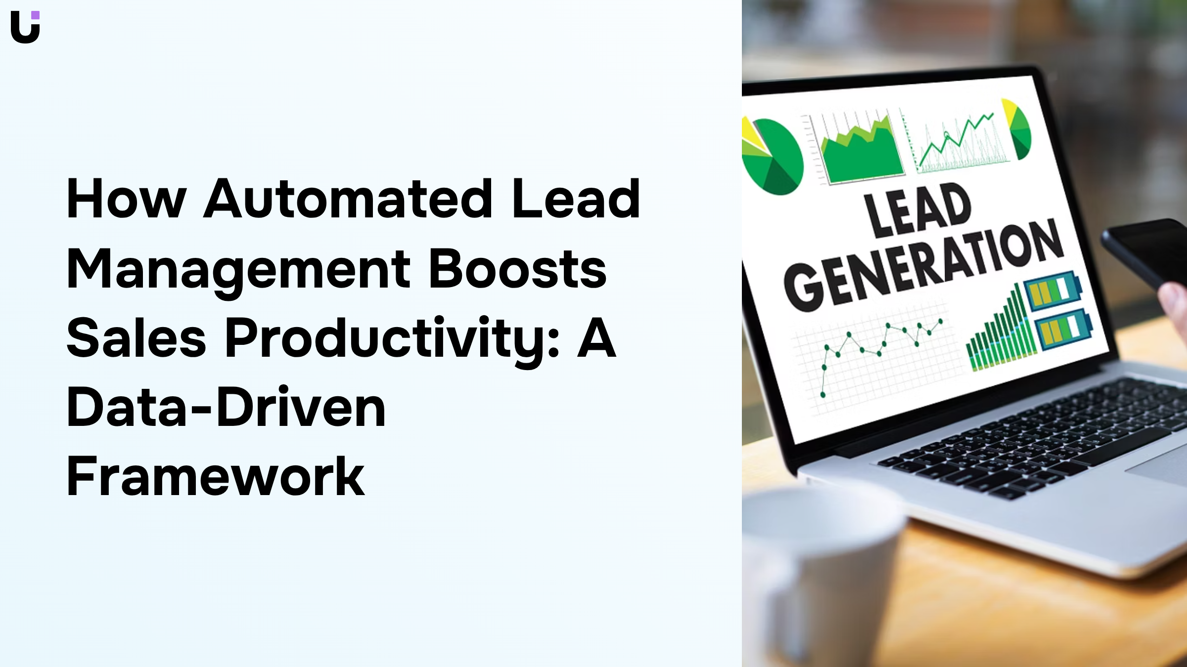 Modern 3D visualization of automated lead management system with flowing data nodes and upward trending graphs representing sales productivity growth