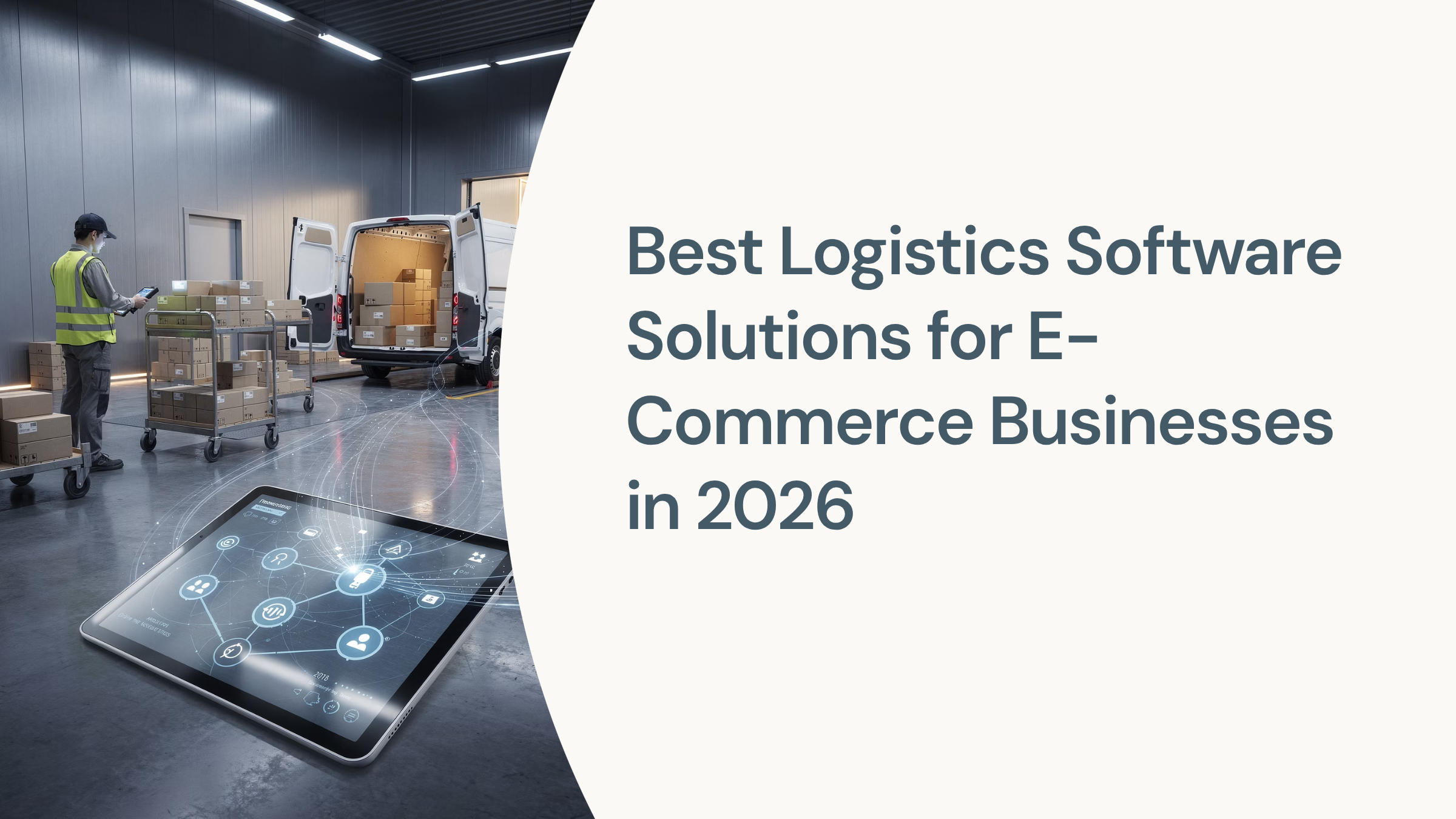 Modern logistics software dashboard with supply chain data visualization and warehouse management interface