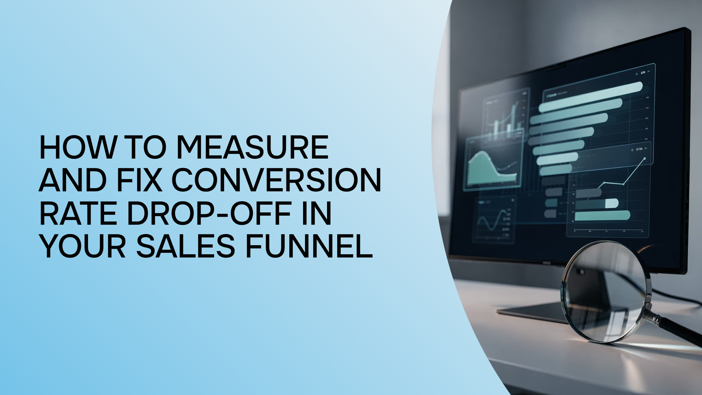 Modern 3D sales funnel visualization with conversion metrics and data analytics in professional blue and gray tones