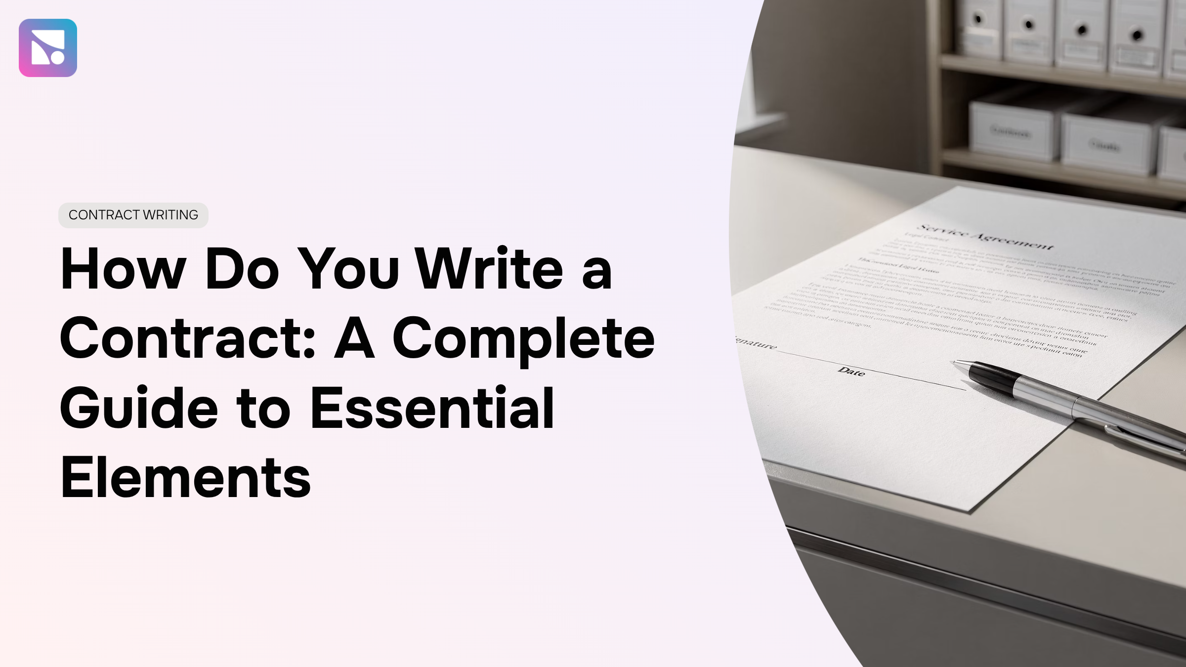 Professional 3D render of contract document on modern desk with pen and tablet in clean corporate workspace