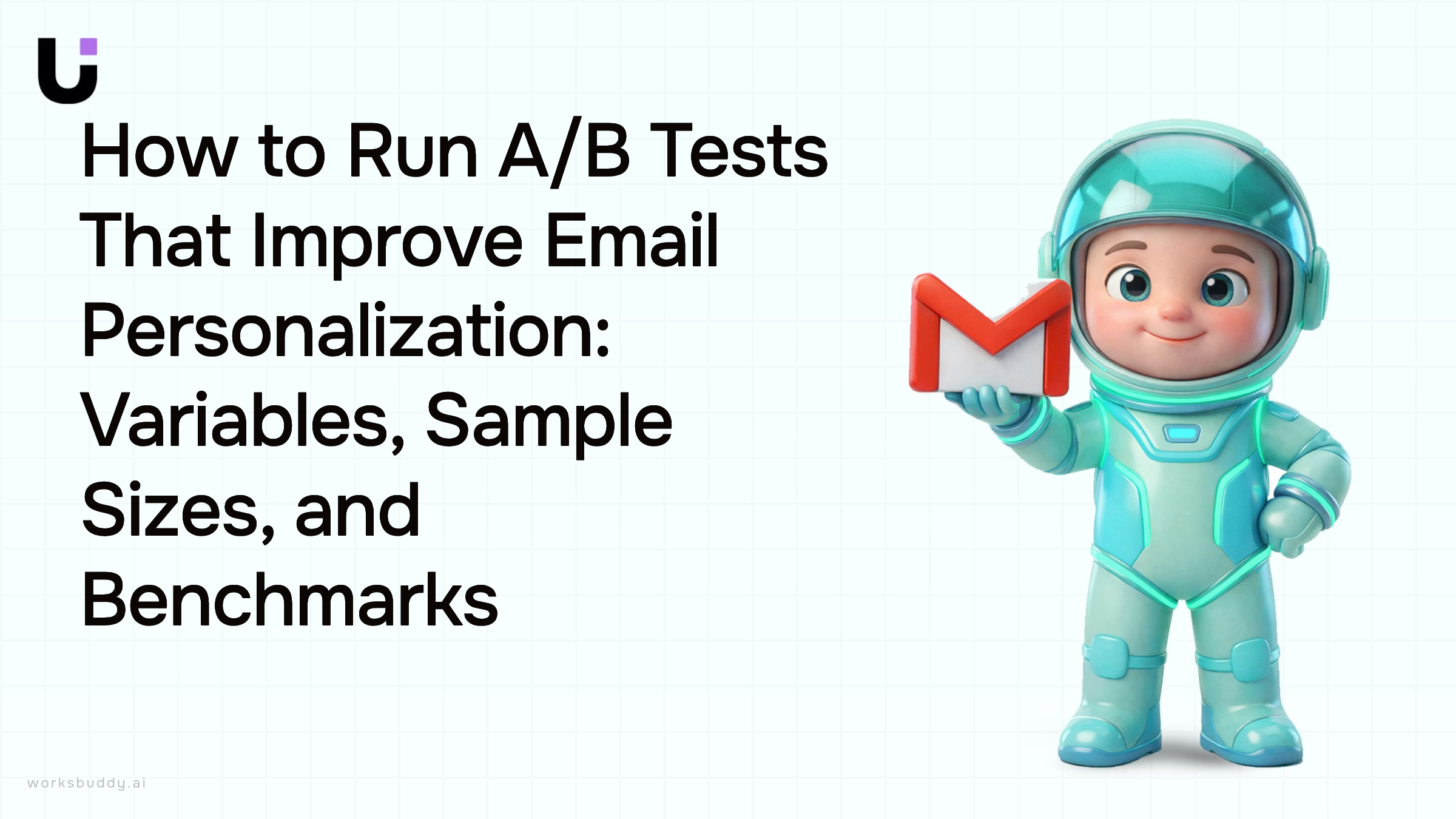 Split-screen 3D visualization of A/B testing email campaign data with analytics dashboards and metrics