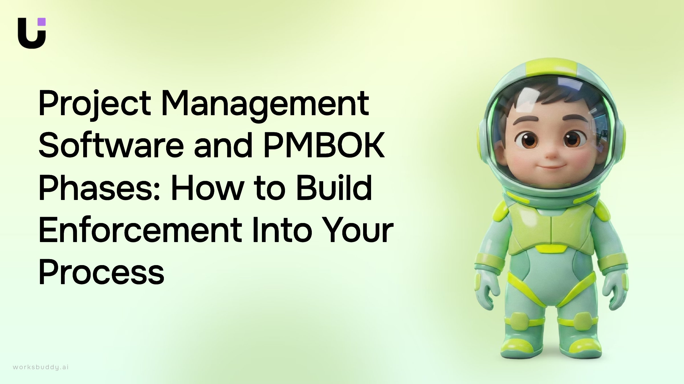 Project management workflow phases with enforcement checkpoints in professional 3D render