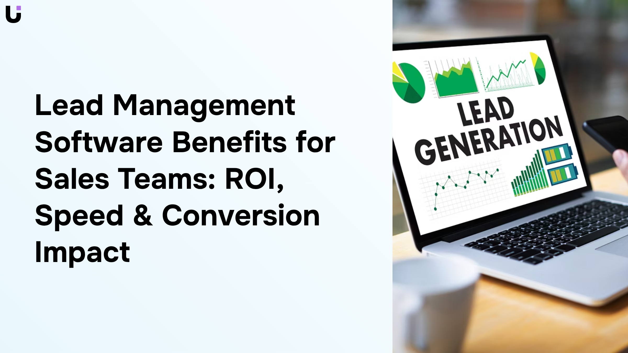 Modern sales dashboard with upward trending graphs and lead conversion metrics visualizing ROI and growth