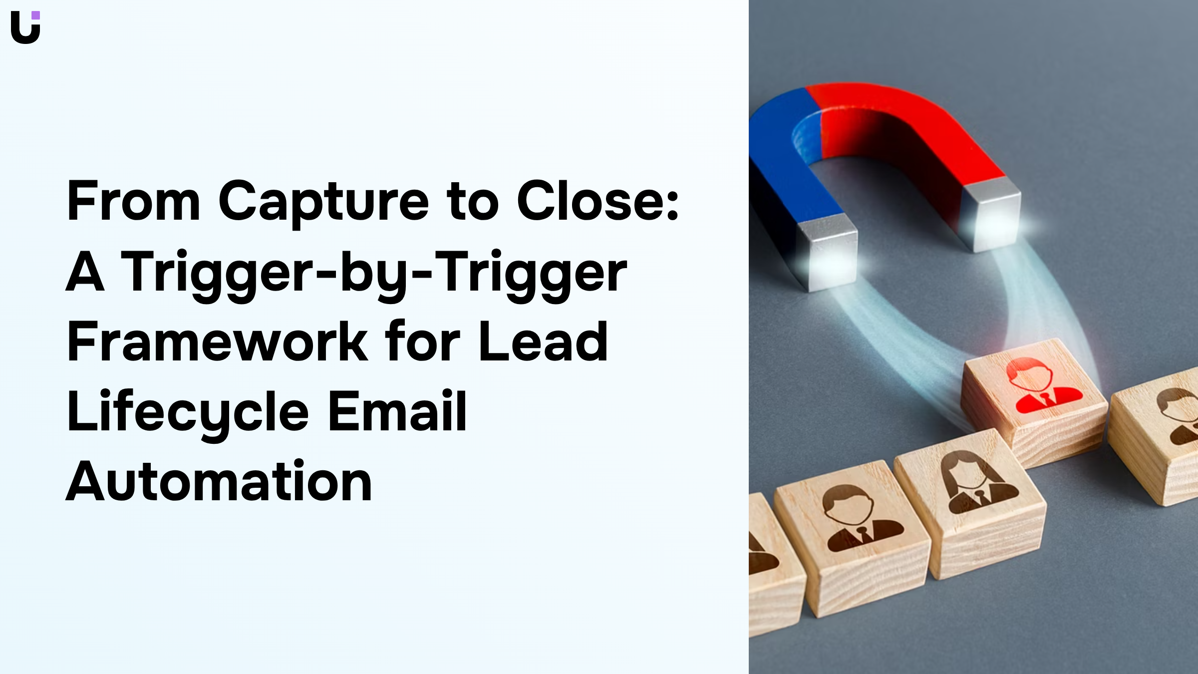 Abstract 3D visualization of email automation workflow with interconnected trigger nodes representing lead lifecycle stages