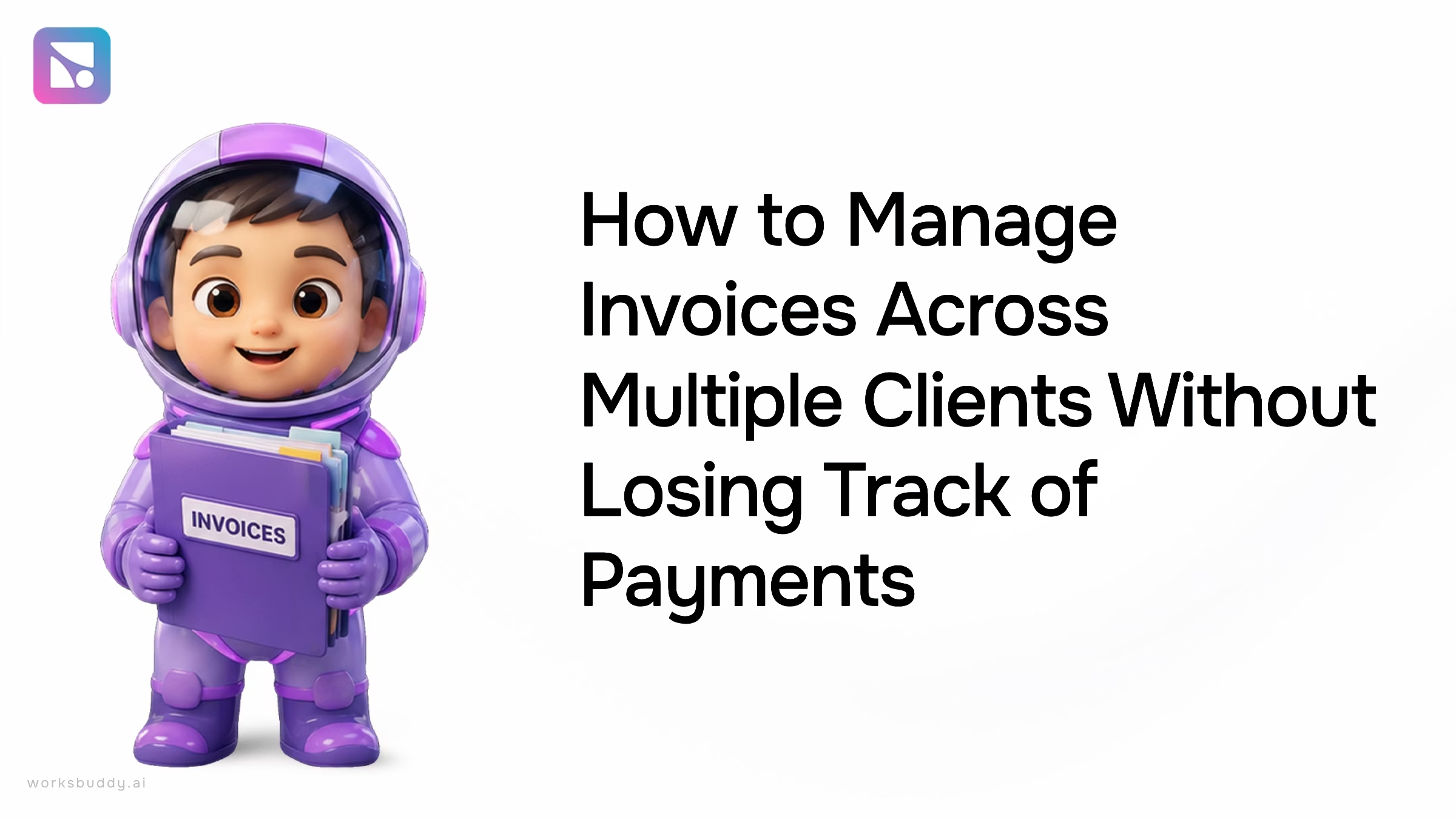 Digital invoicing dashboard on modern desk with organized documents and financial tools, representing professional multi-client payment management