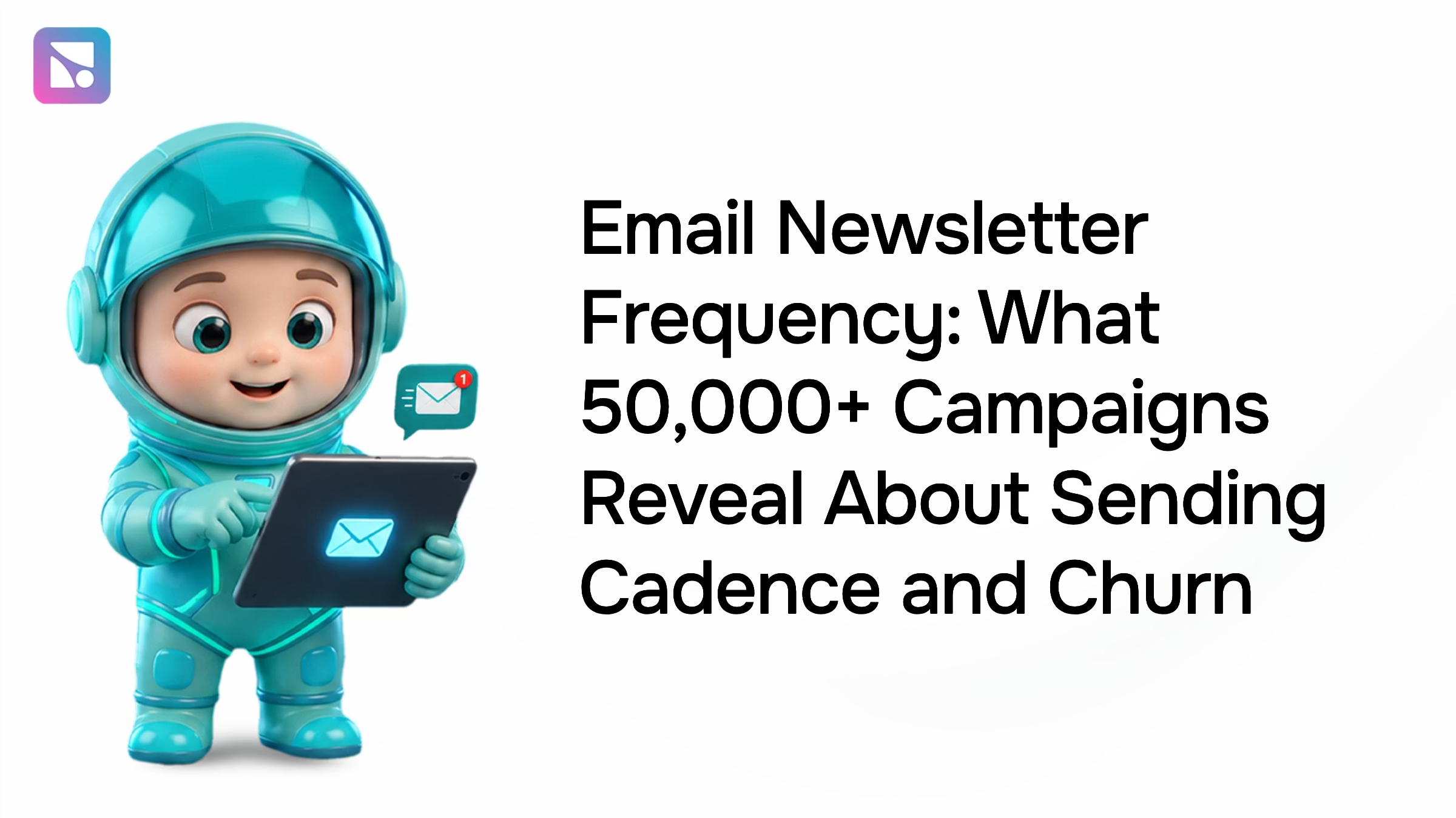 Professional 3D render of a minimalist workspace showing email frequency analytics and data visualization elements