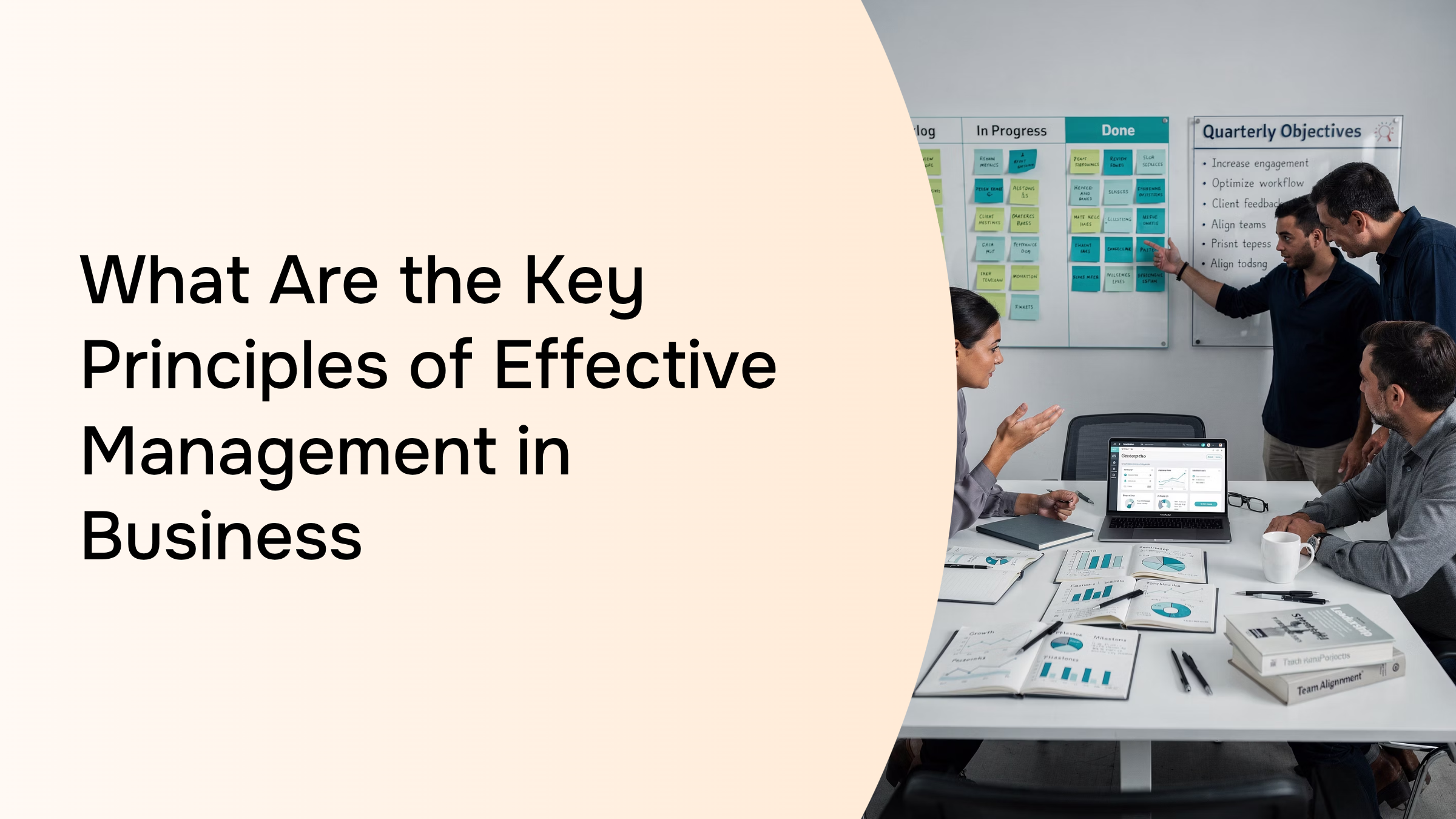 Abstract 3D geometric shapes representing business management principles and organizational structure
