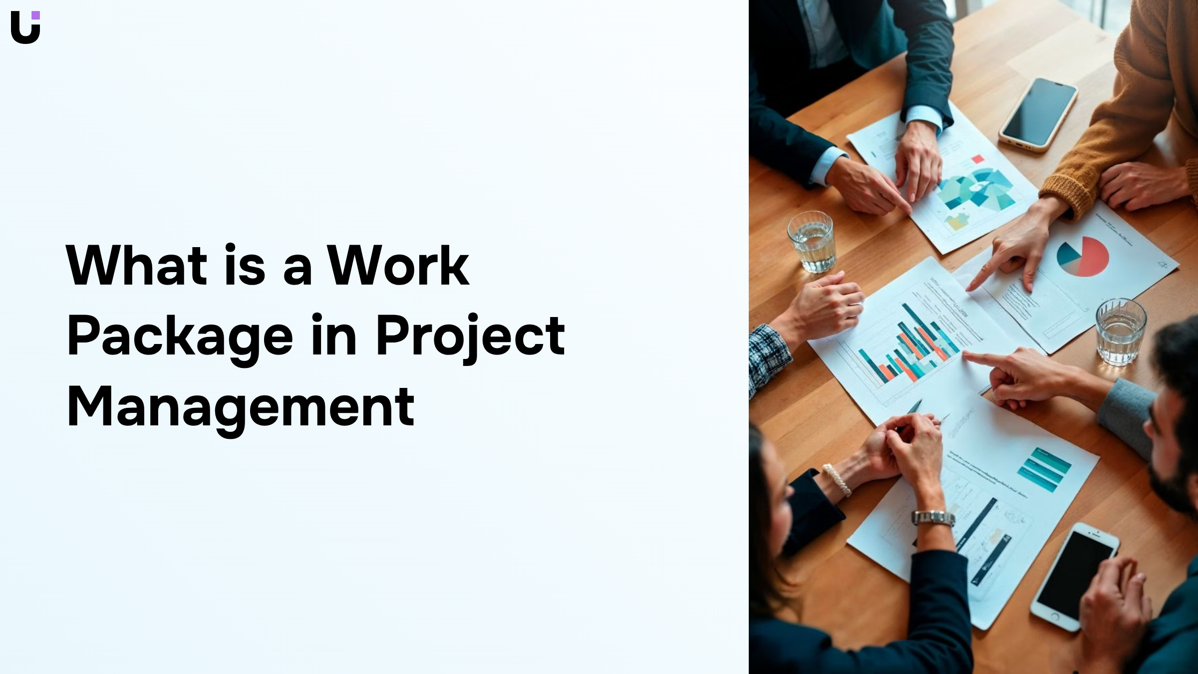 Abstract 3D visualization of interconnected work package blocks representing project management structure and hierarchy