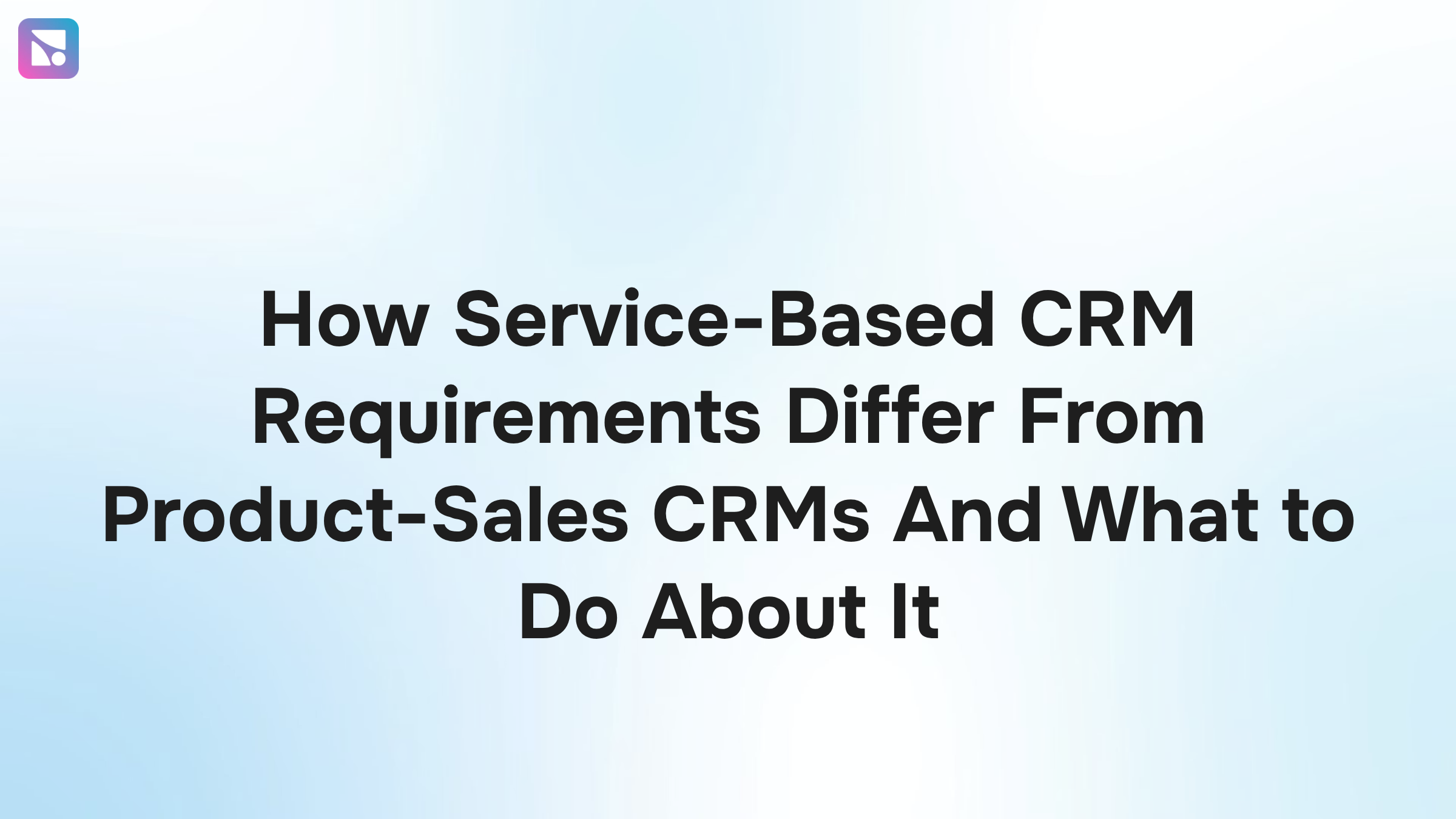 Split-screen 3D render comparing service-based and product-sales CRM features with modern interface design