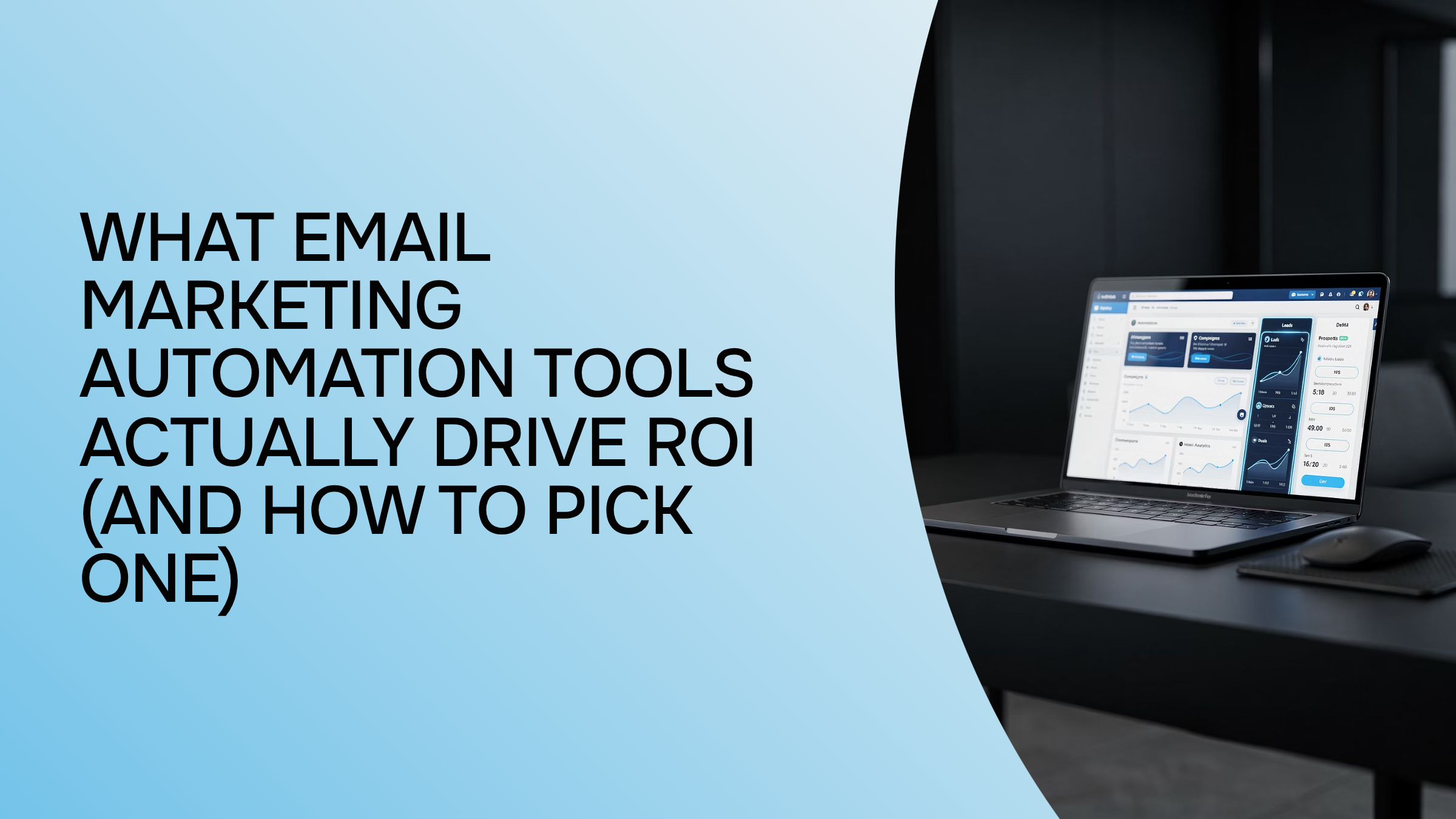 Modern 3D dashboard showing email marketing automation metrics and ROI data visualizations