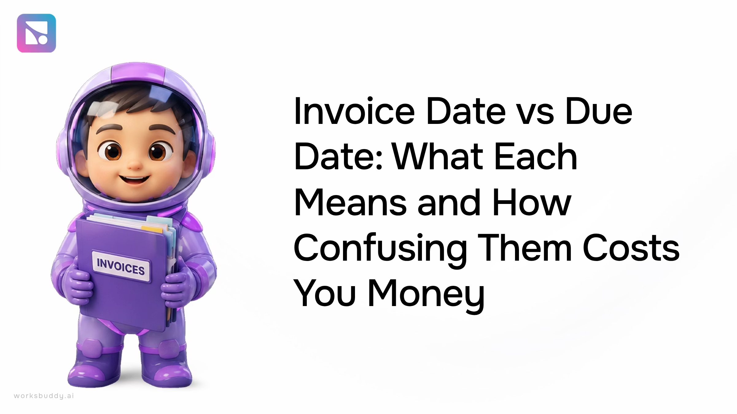 Professional 3D render showing invoice date and due date calendars side-by-side on corporate desk