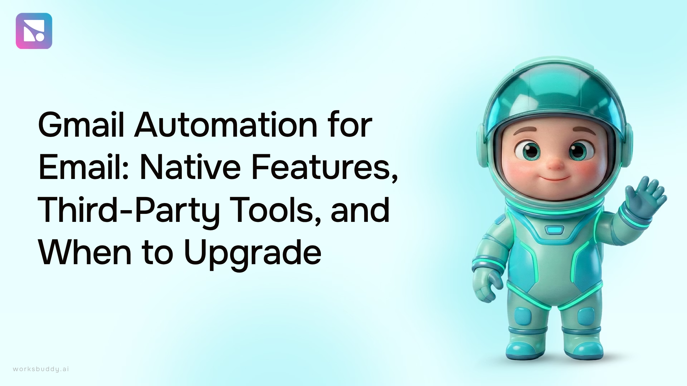Abstract 3D visualization of email automation workflows with connected nodes and streamlined processes on a modern professional workspace