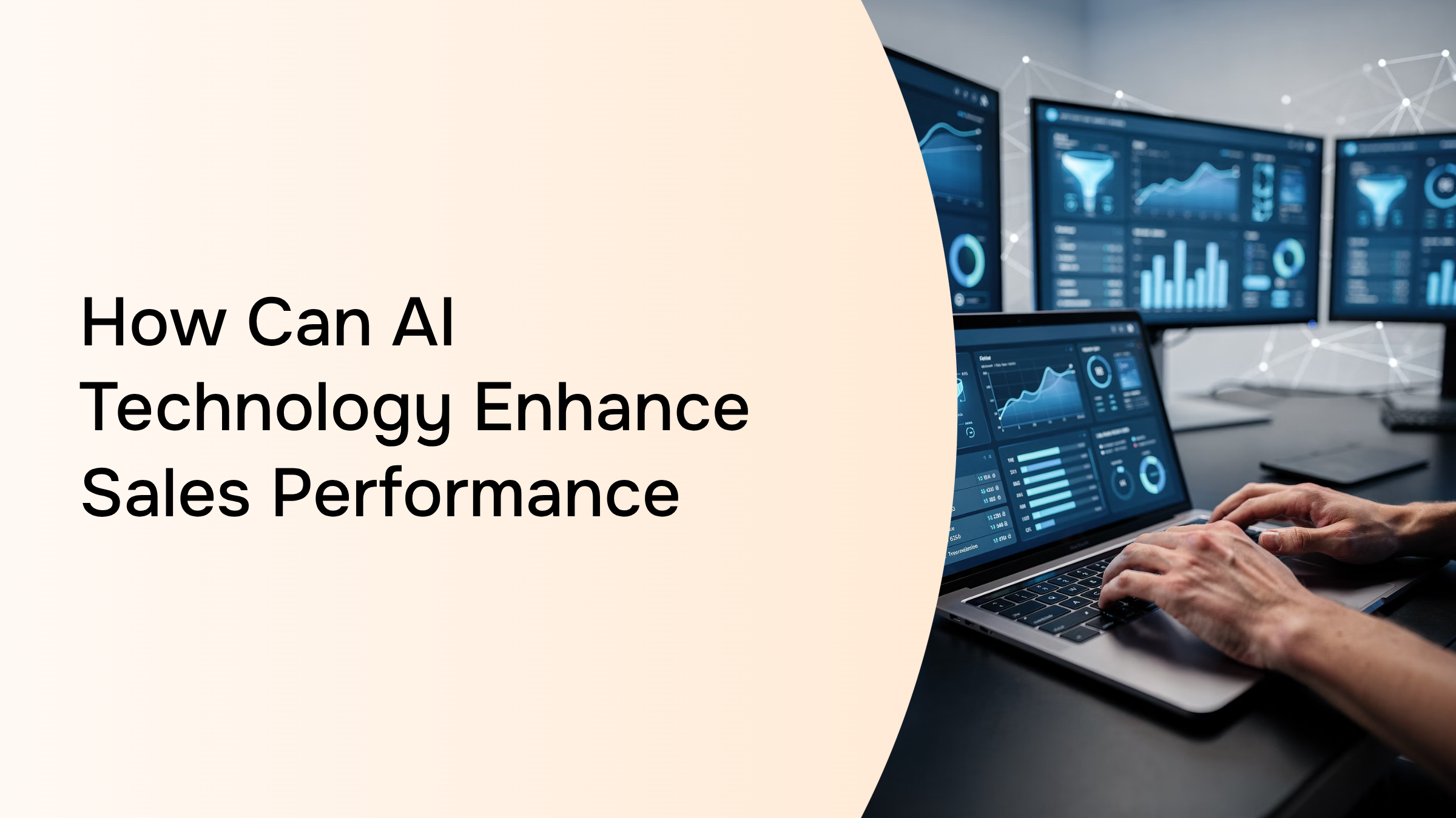 Modern office desk with AI analytics dashboard and data visualization representing sales performance enhancement