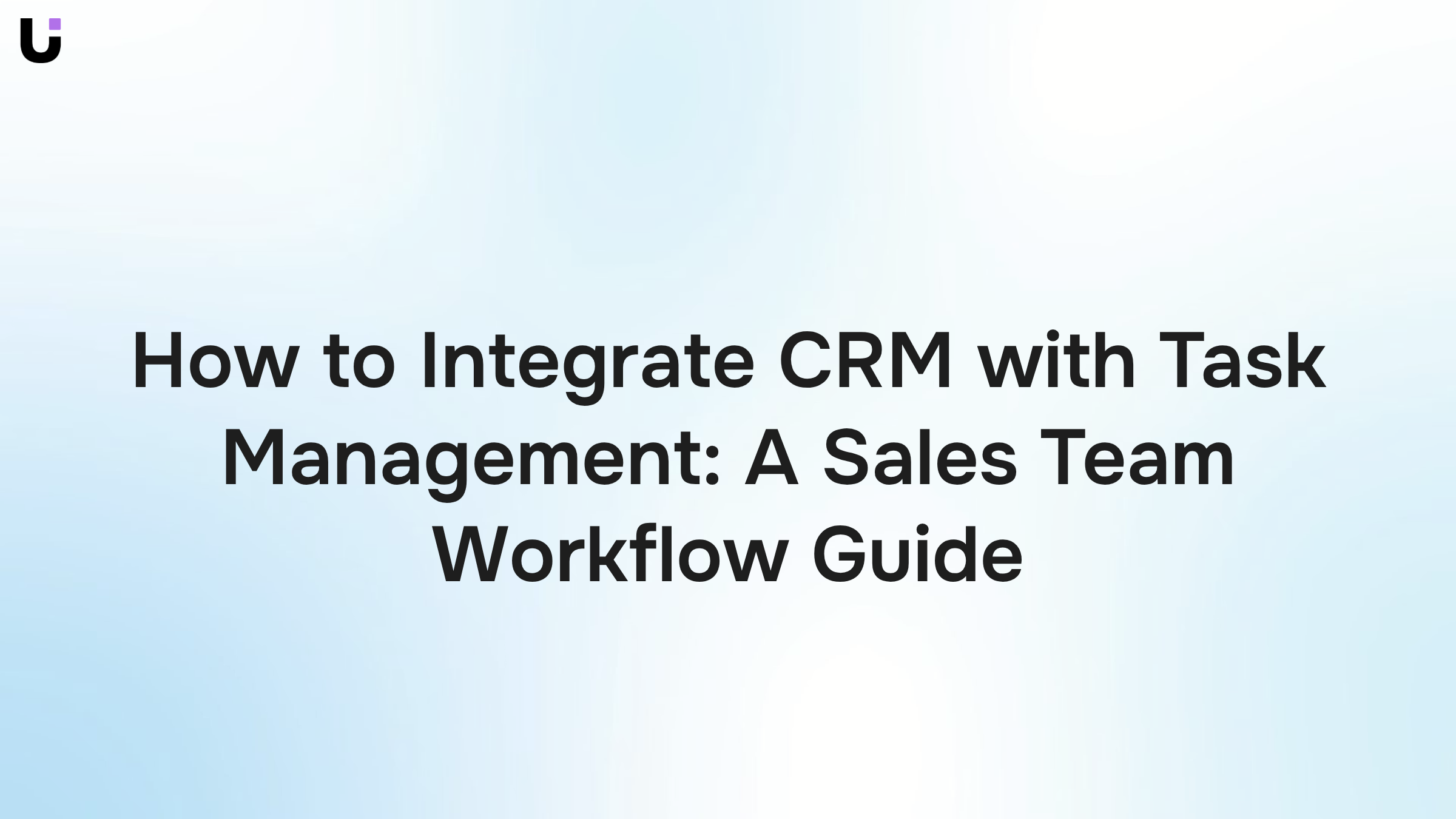 3D render of CRM and task management integration workflow with tablet, floating data nodes, and blue accent lighting