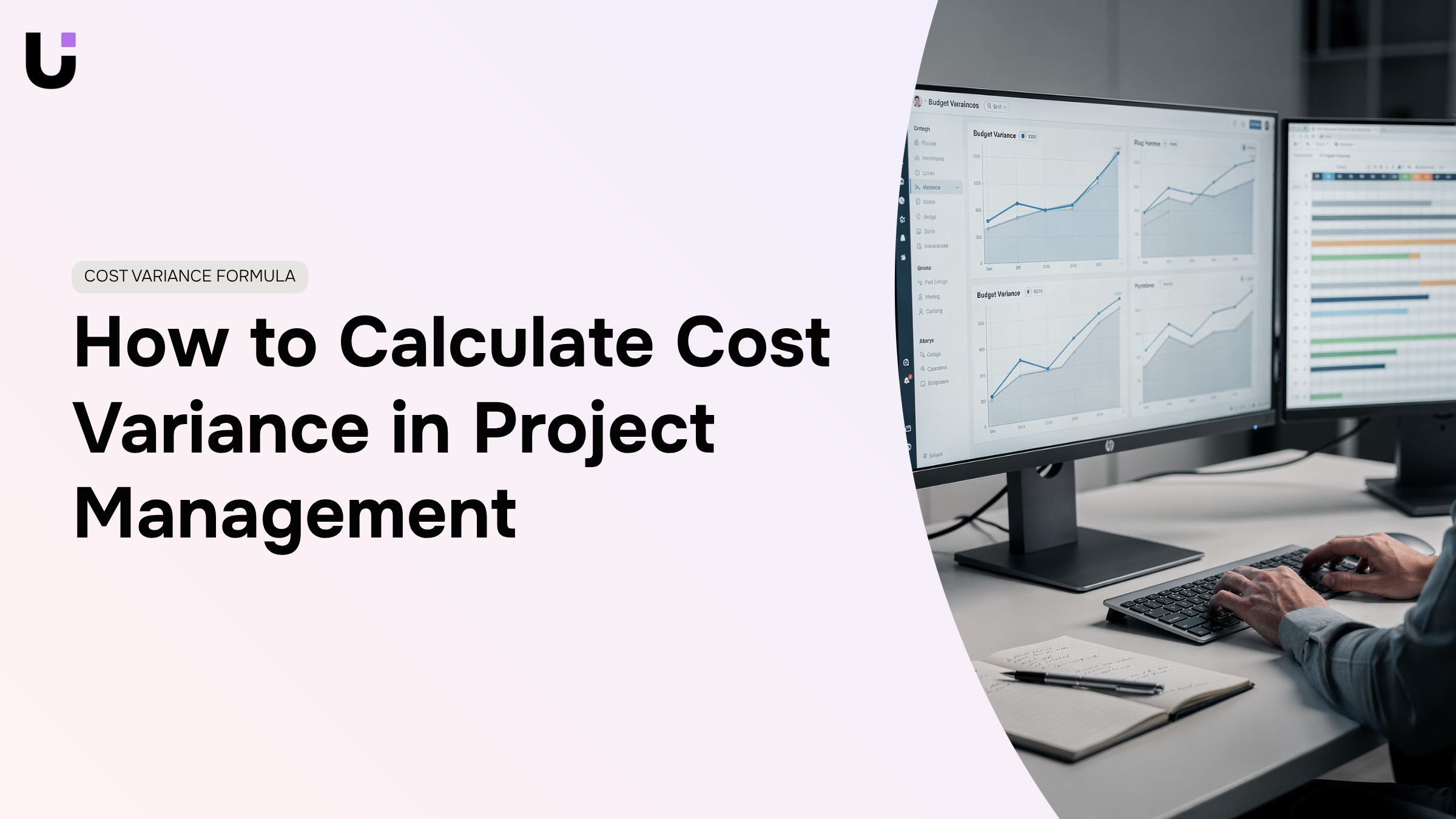 Professional 3D dashboard visualization of project cost variance metrics and financial analysis