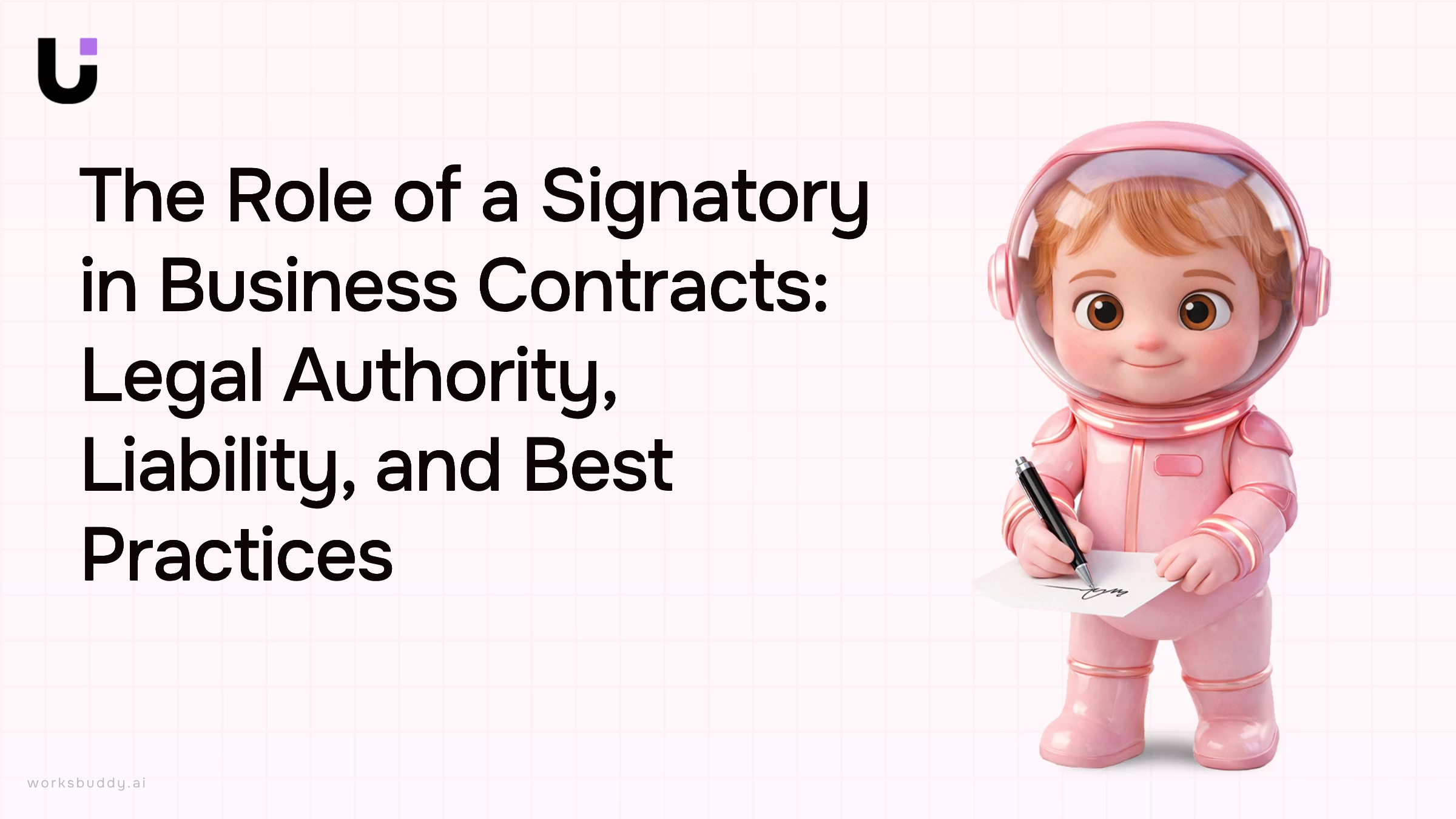 Professional 3D render of pen signing contract on desk, symbolizing signatory authority and legal responsibility in business
