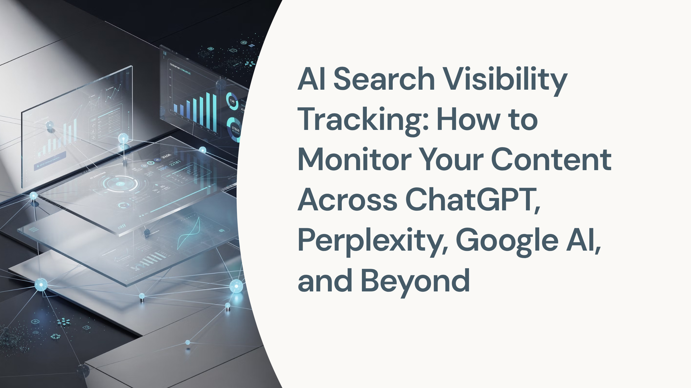 Digital dashboard visualization representing AI search visibility tracking across multiple platforms