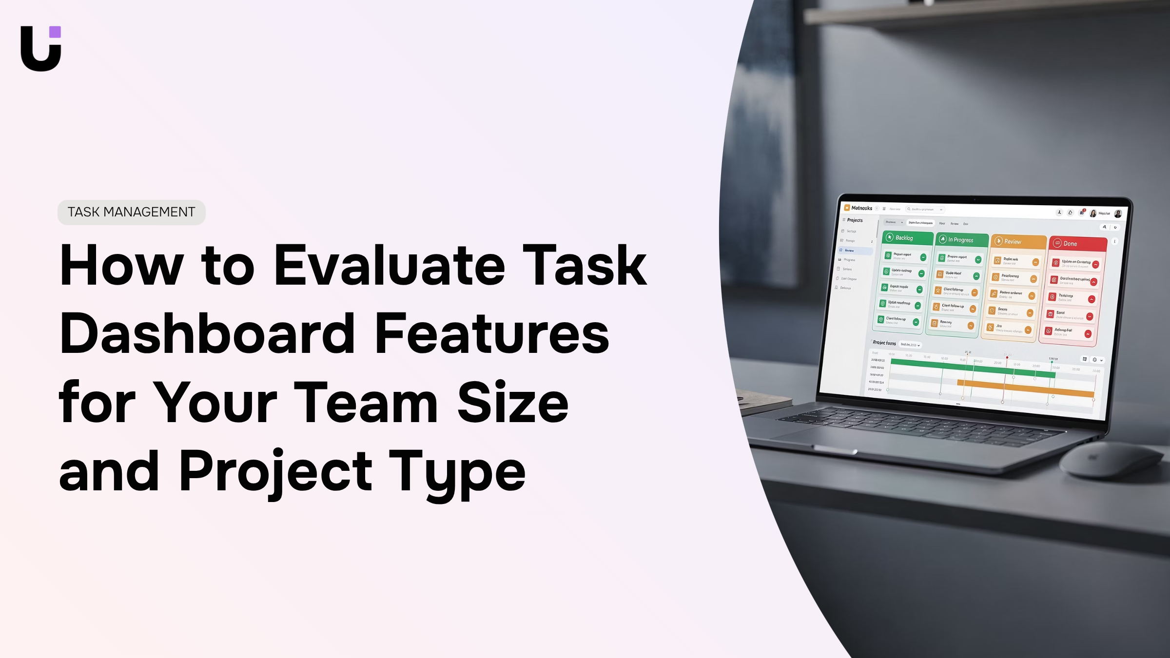 Modern workspace with organized task dashboard on monitor, representing efficient team project management